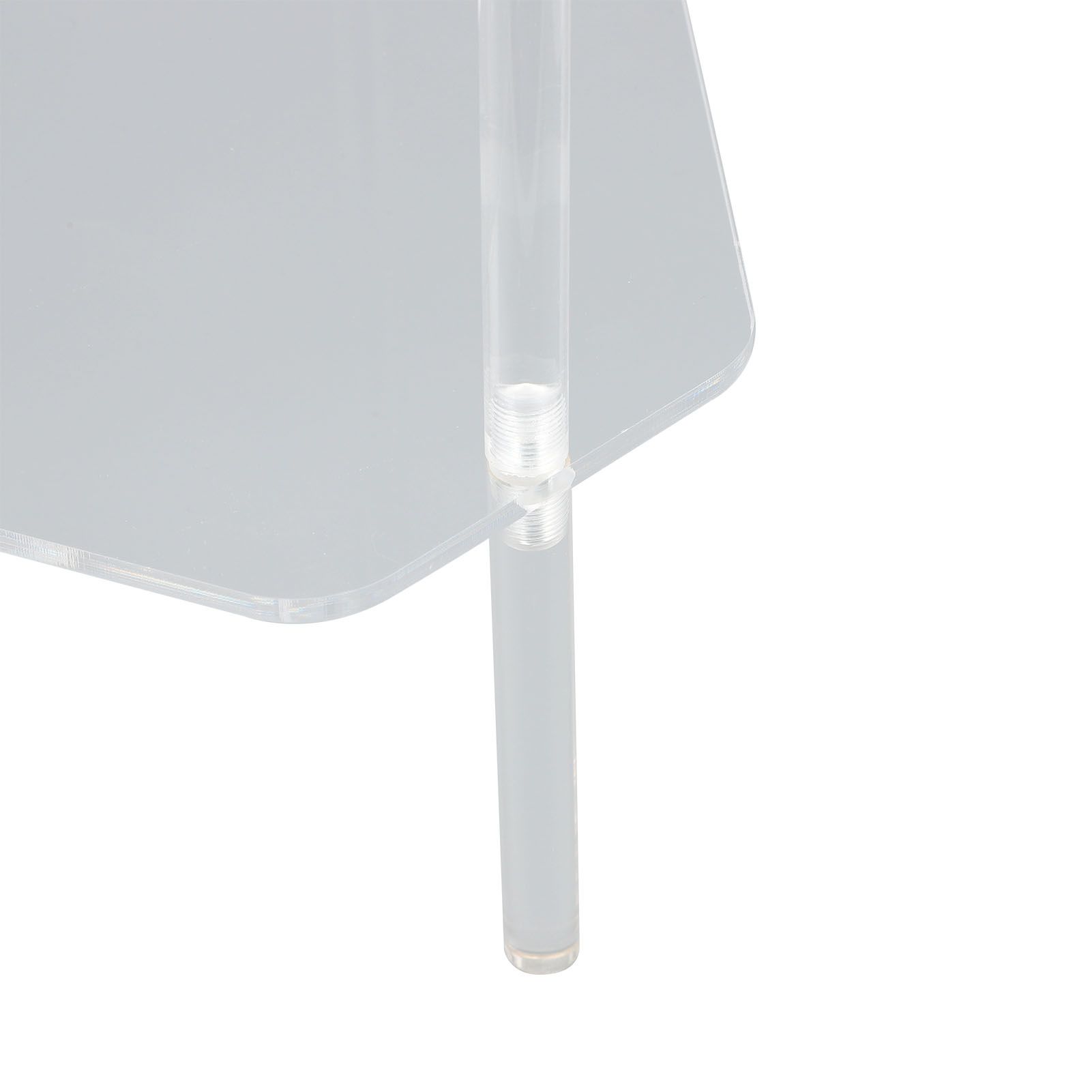 Acrylic End Table 2 Tier Corner Side Table Small Corner Table for Living Room view 7