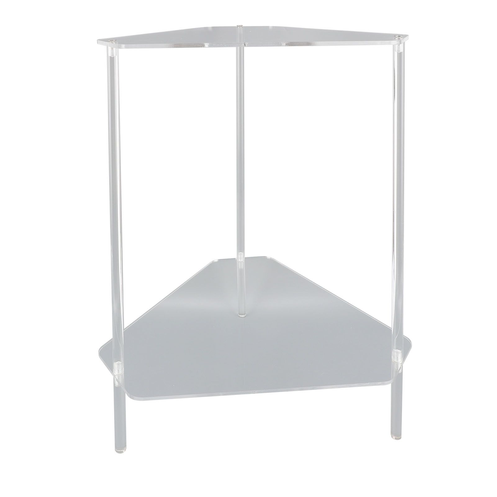 Acrylic End Table 2 Tier Corner Side Table Small Corner Table for Living Room view 8