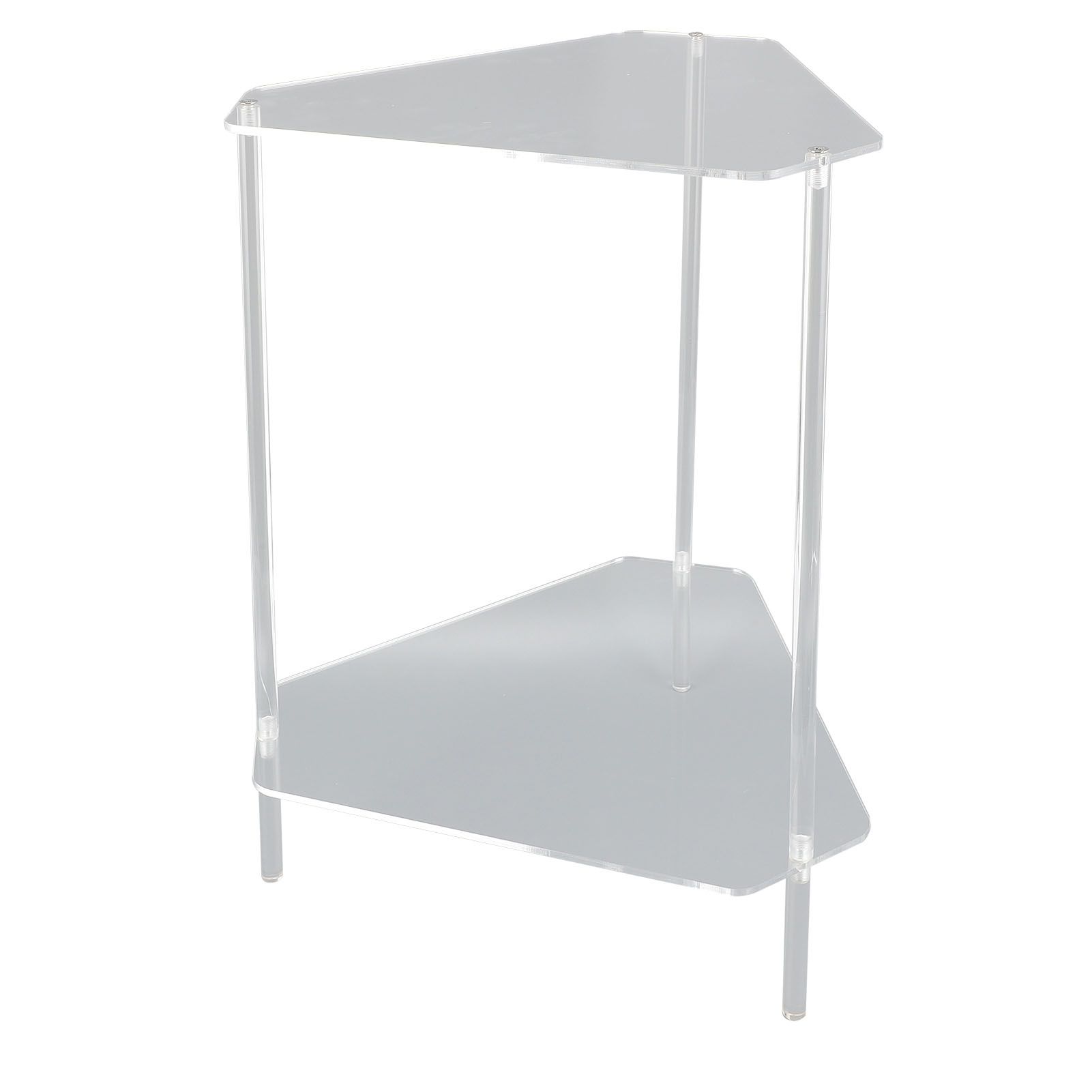 Acrylic End Table 2 Tier Corner Side Table Small Corner Table for Living Room view 9