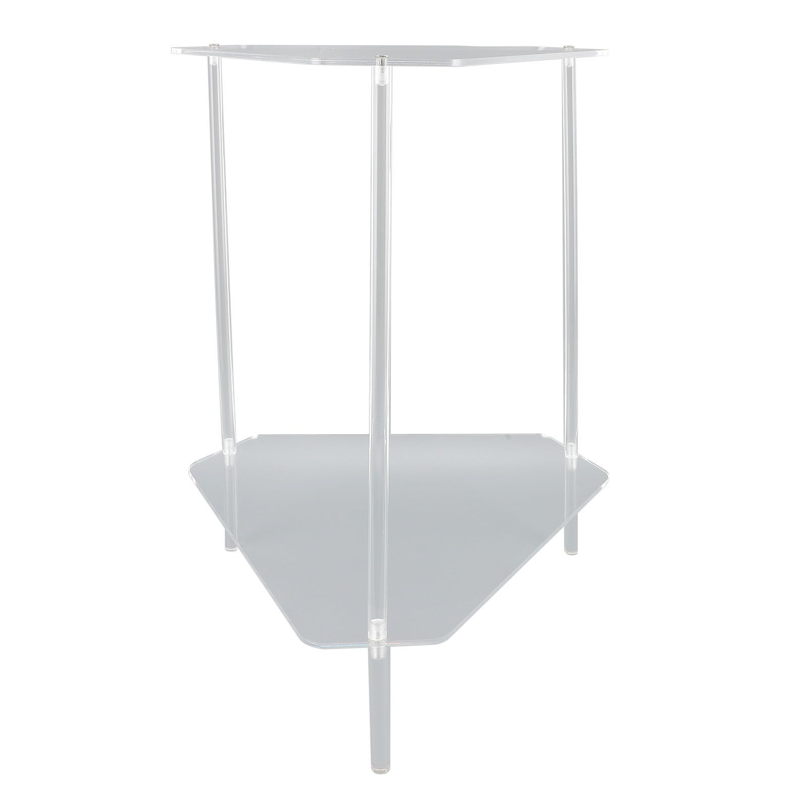 Acrylic End Table 2 Tier Corner Side Table Small Corner Table for Living Room view 11