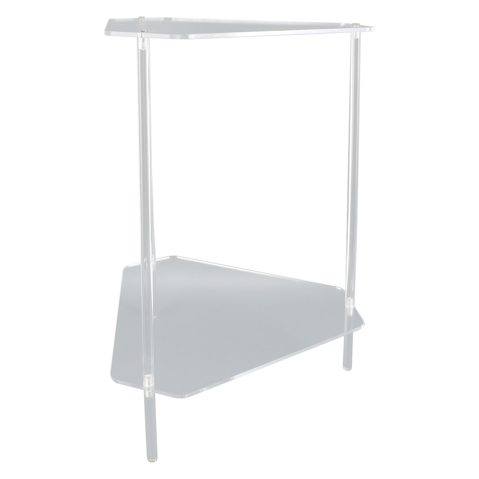 Acrylic End Table 2 Tier Corner Side Table Small Corner Table for Living Room view 12