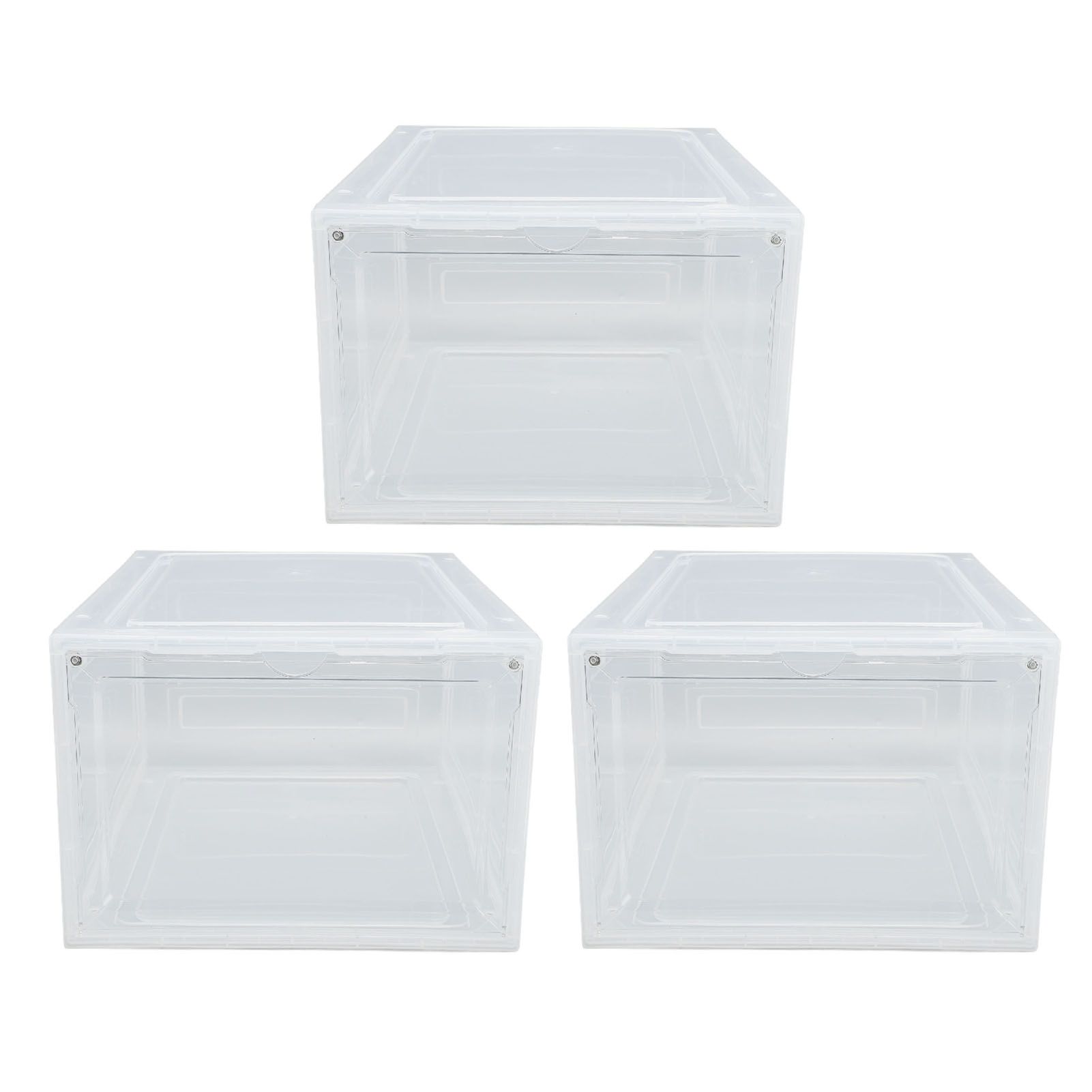 Shoe Storage Box Thick Side Opening Space Saving Transparent Stackable Shoe view 3