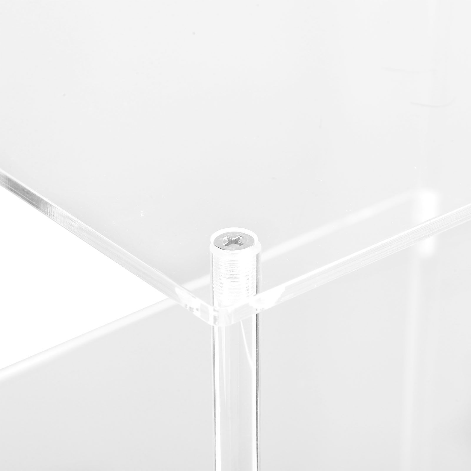 3 Tier Small Acrylic Side Table Clear Small Nightstand Bedside Table for Home view 2