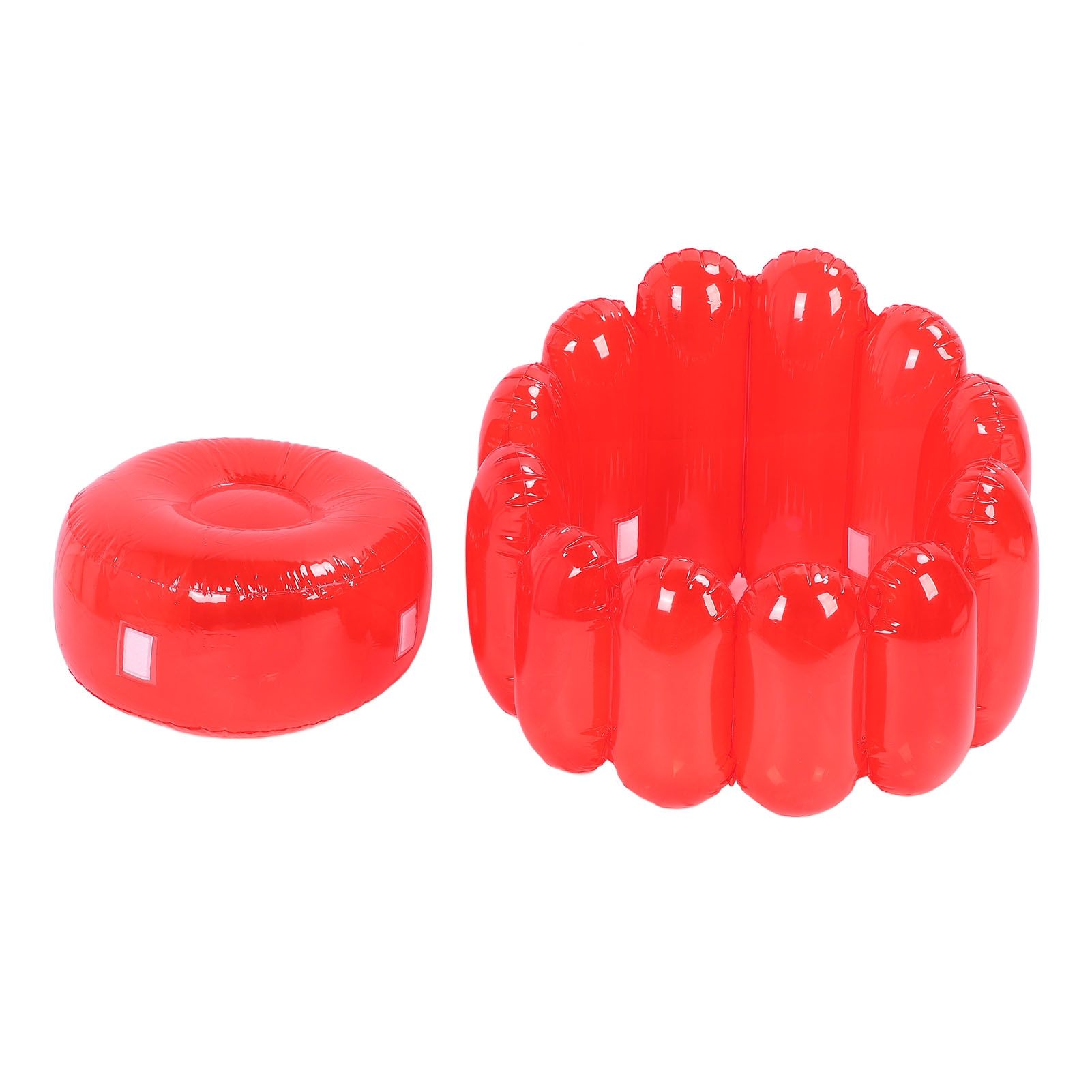 Inflatable Sofa Chair Portable Outdoor Blow Up Couch Seat Transparent Candy