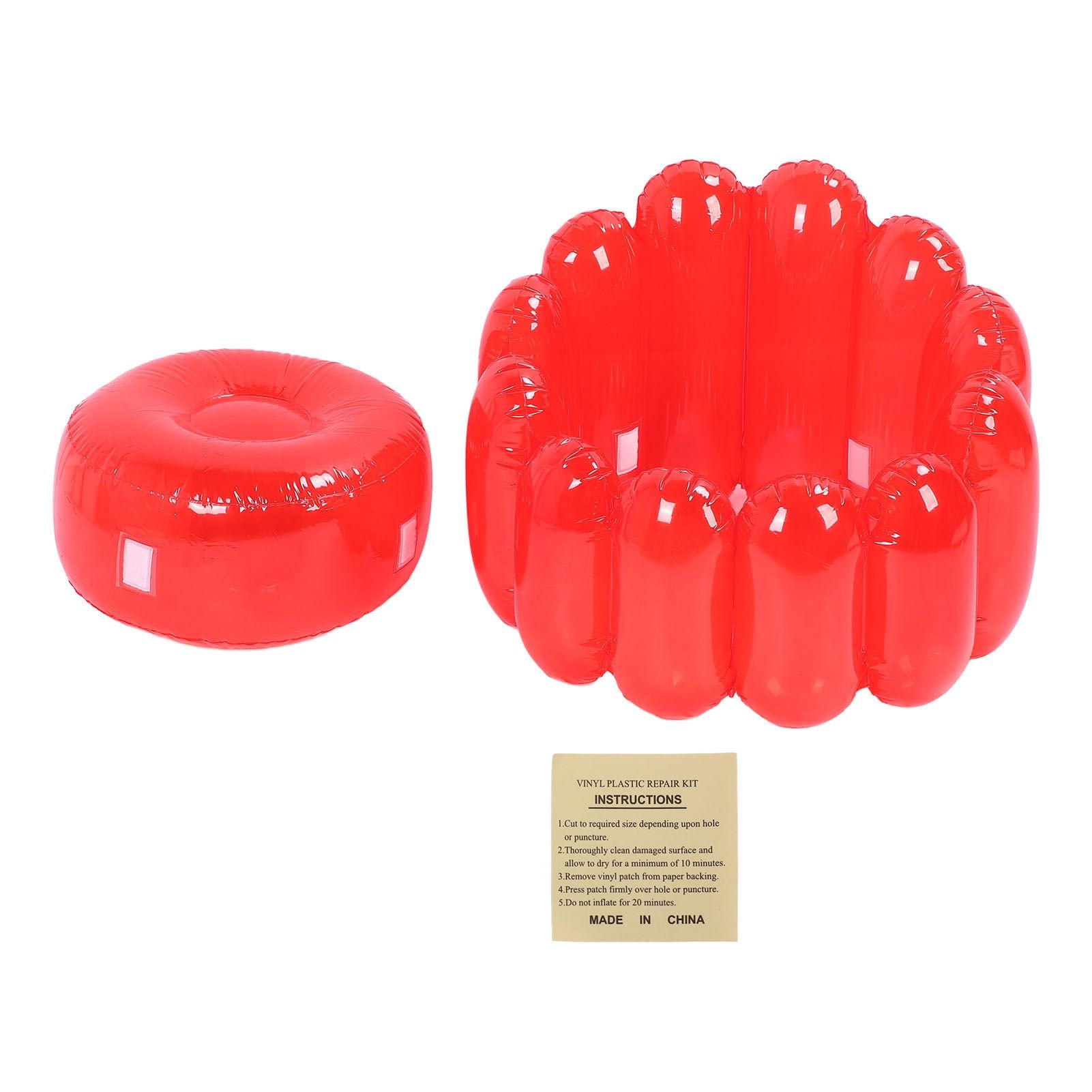 Inflatable Sofa Chair Portable Outdoor Blow Up Couch Seat Transparent Candy view 3