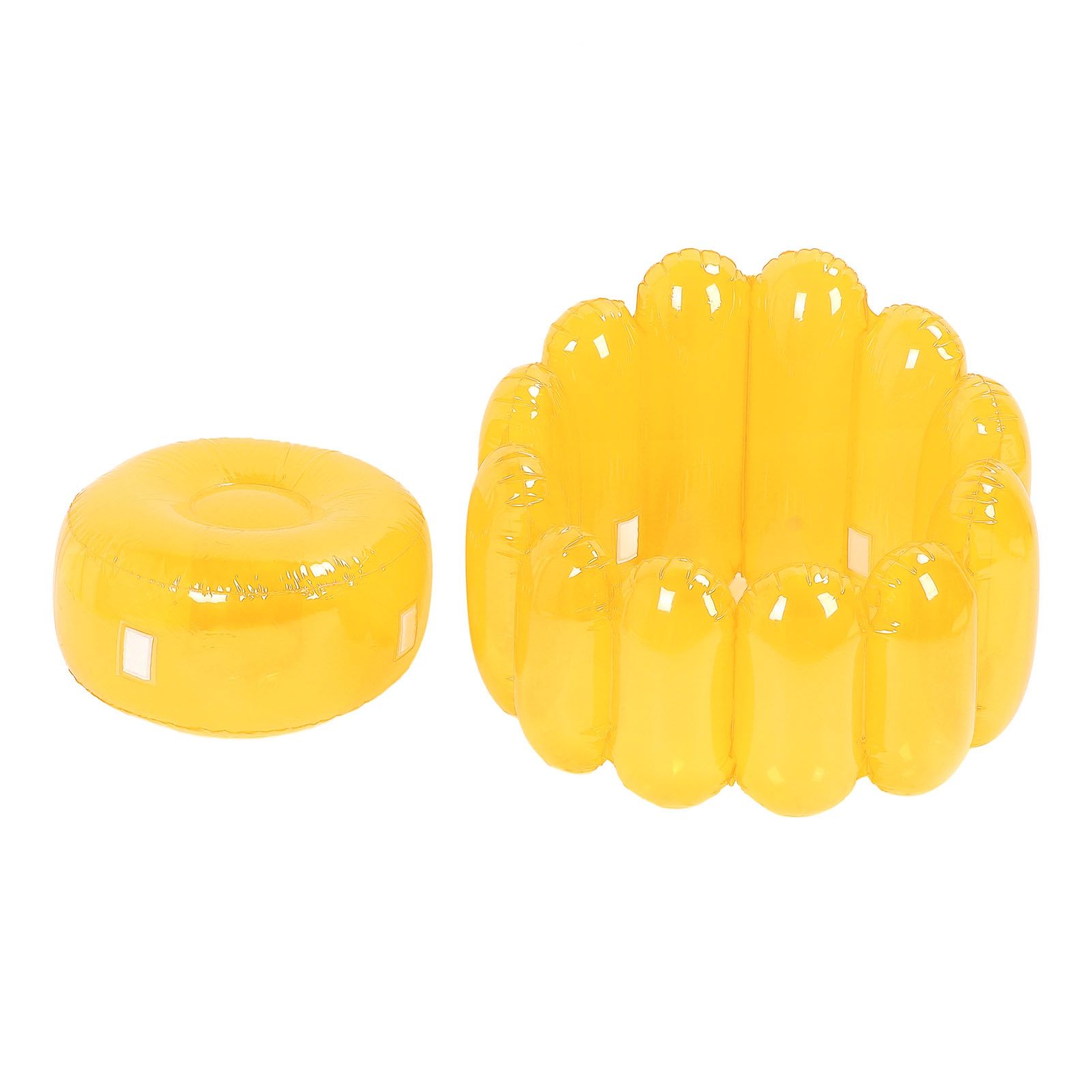 Inflatable Sofa Chair Portable Outdoor Blow Up Couch Seat Transparent Candy