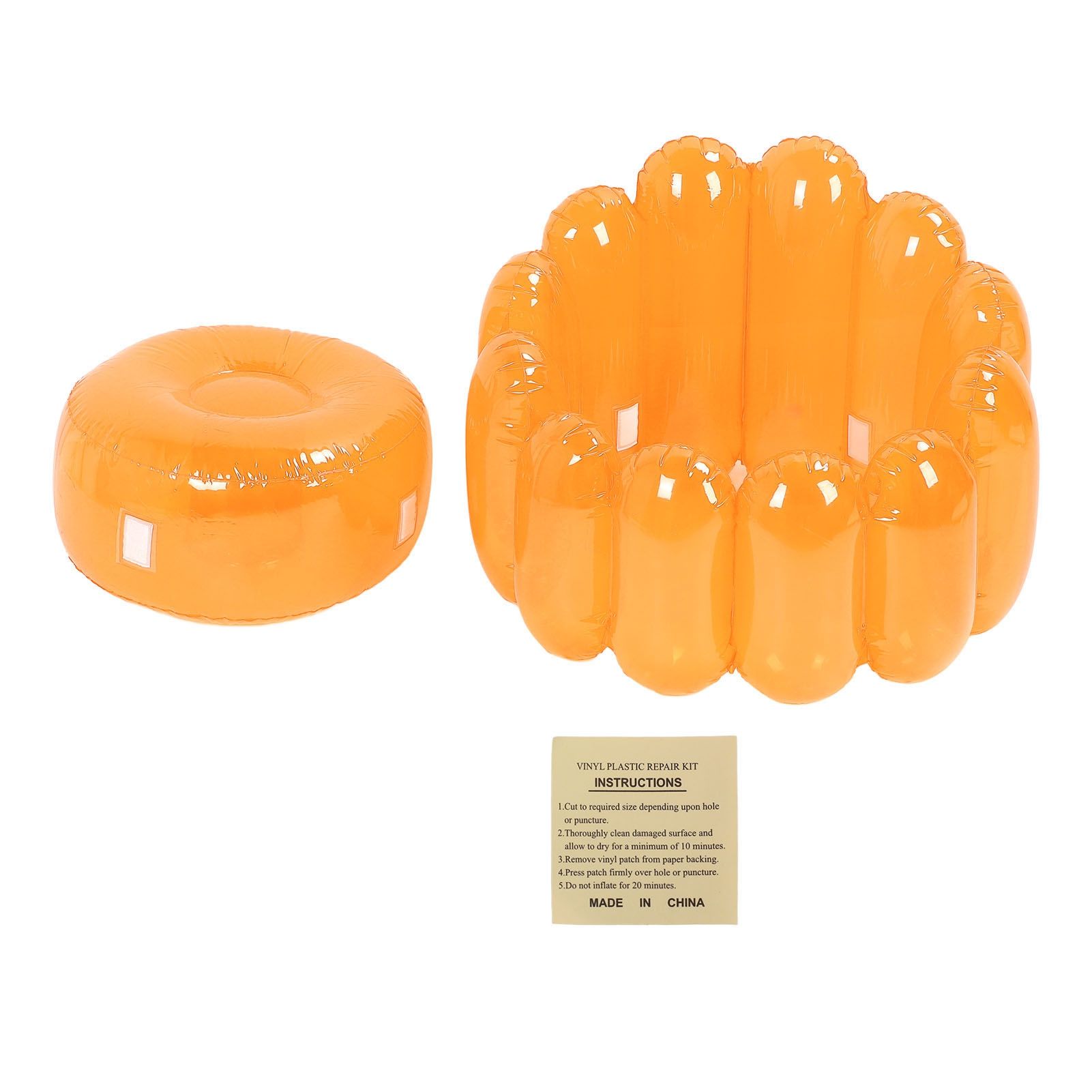 Inflatable Sofa Chair Portable Outdoor Blow Up Couch Seat Transparent Candy view 3