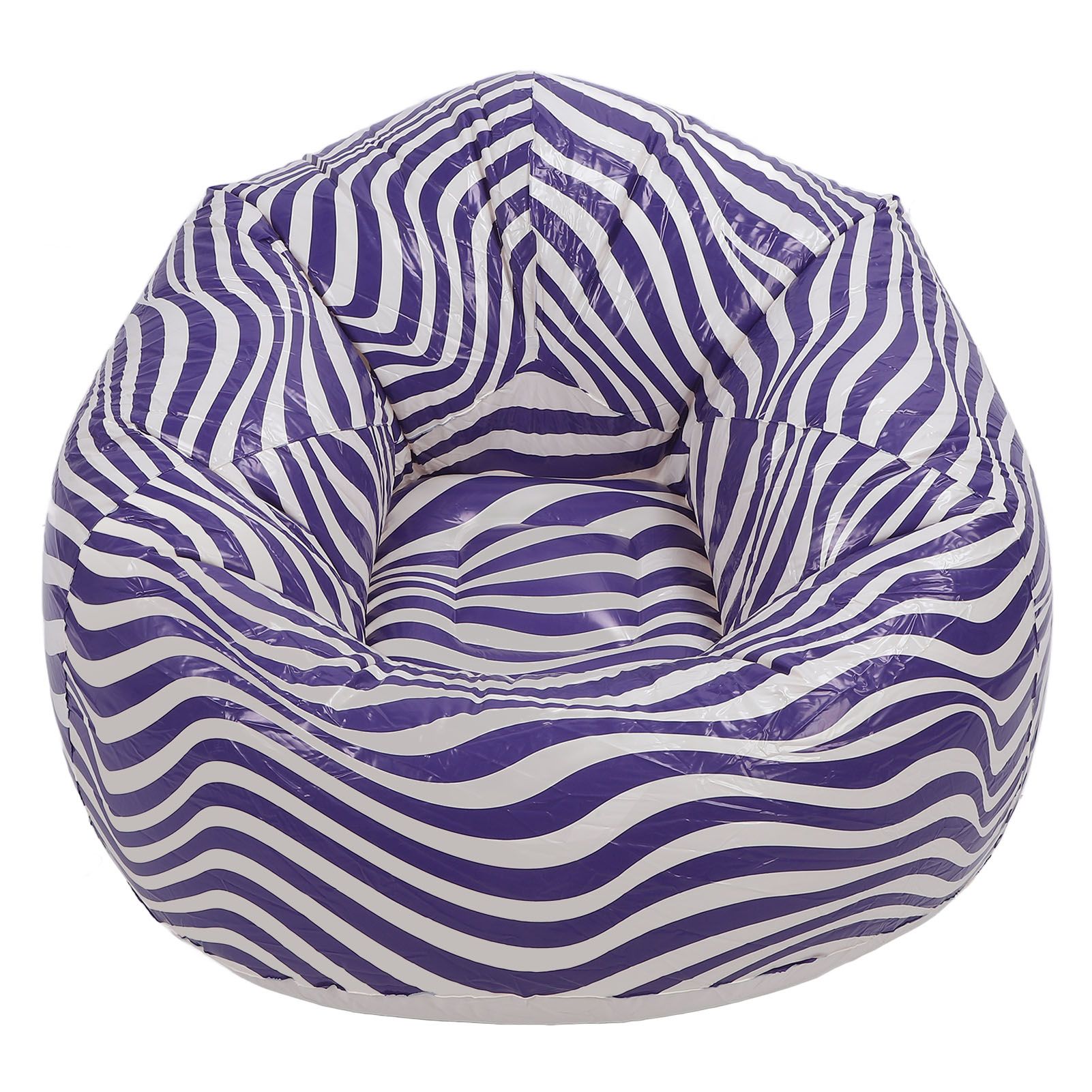 Inflatable Chair PVC Wave Strip Pattern Ergonomic Desig Minimalism Inflatable