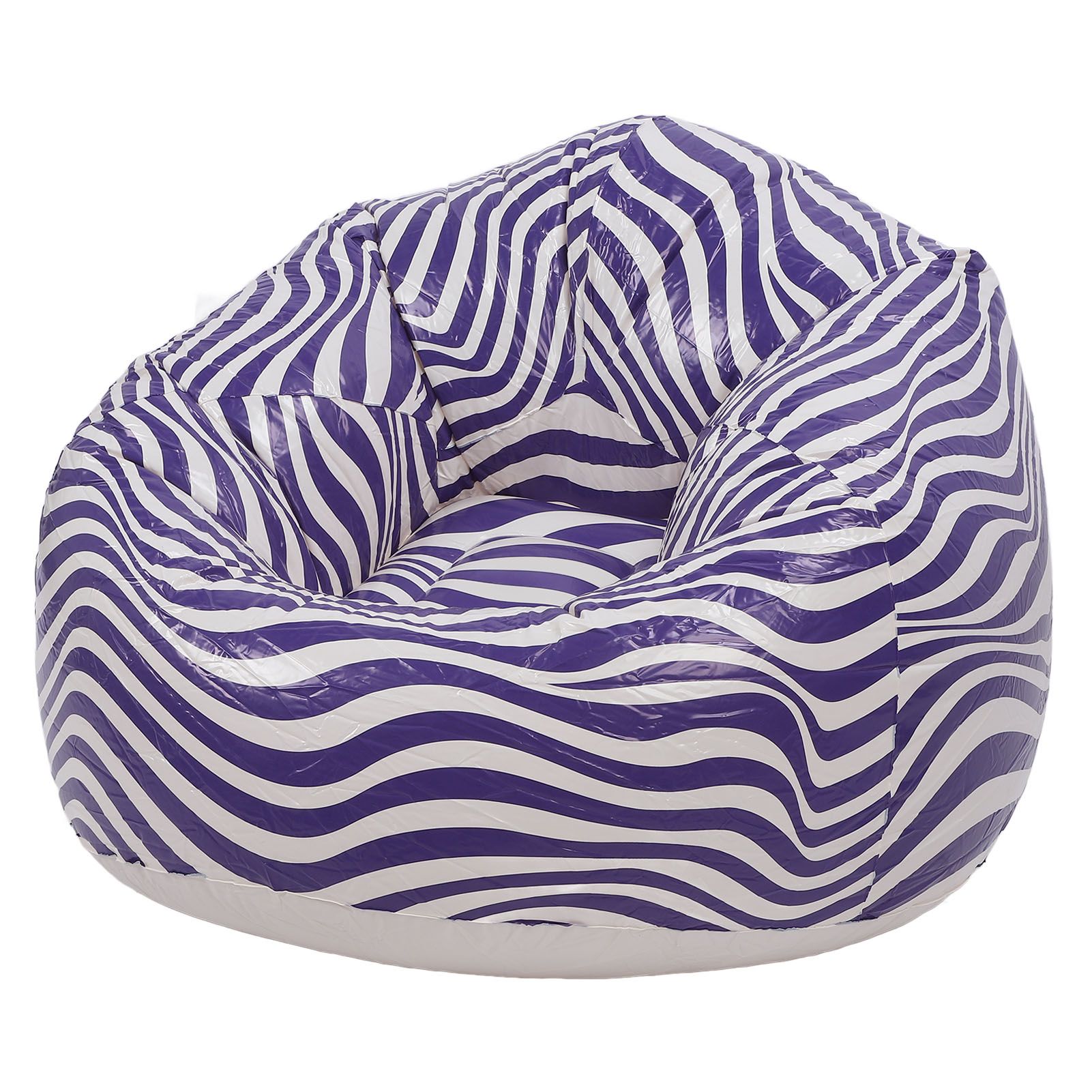 Inflatable Chair PVC Wave Strip Pattern Ergonomic Desig Minimalism Inflatable view 6