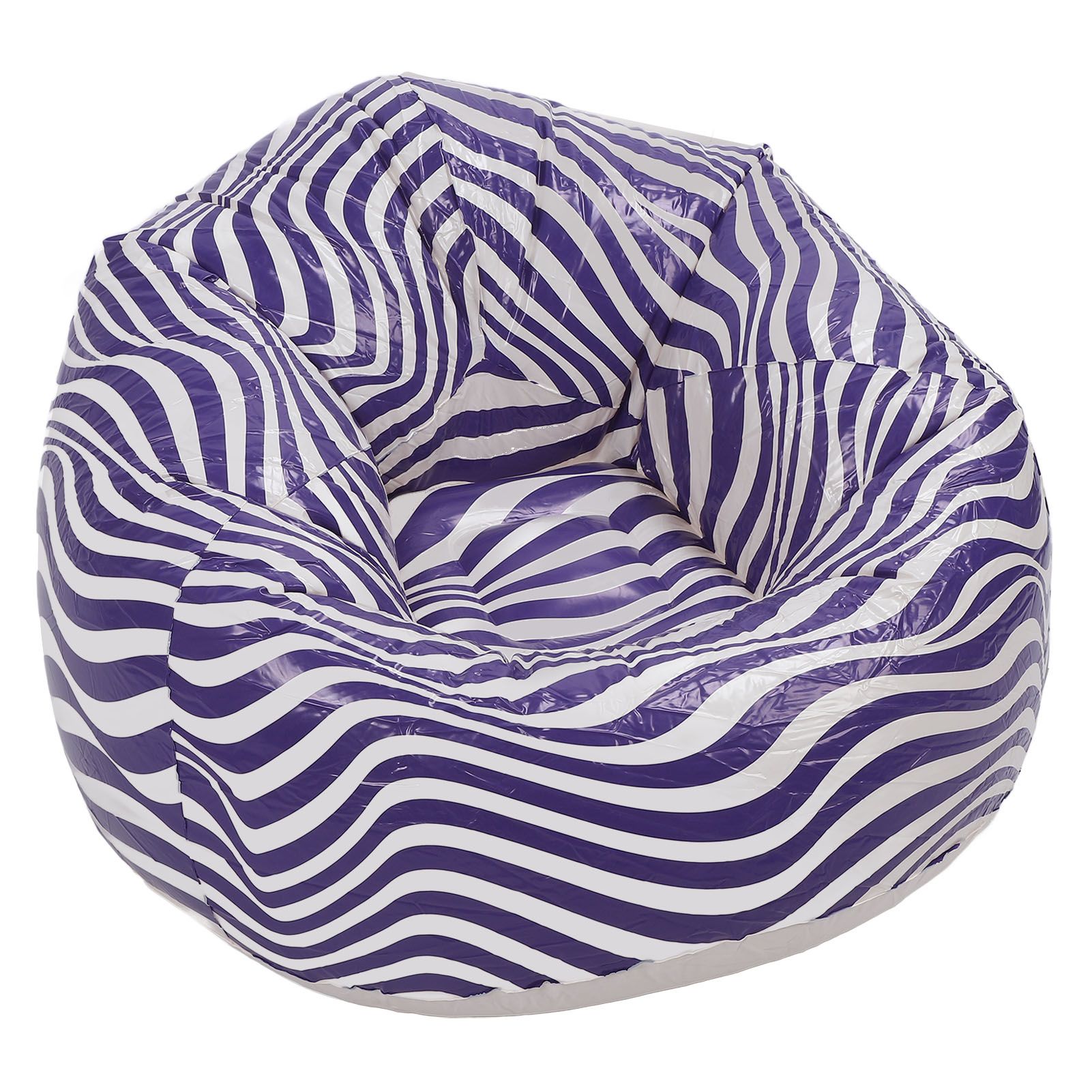 Inflatable Chair PVC Wave Strip Pattern Ergonomic Desig Minimalism Inflatable view 9