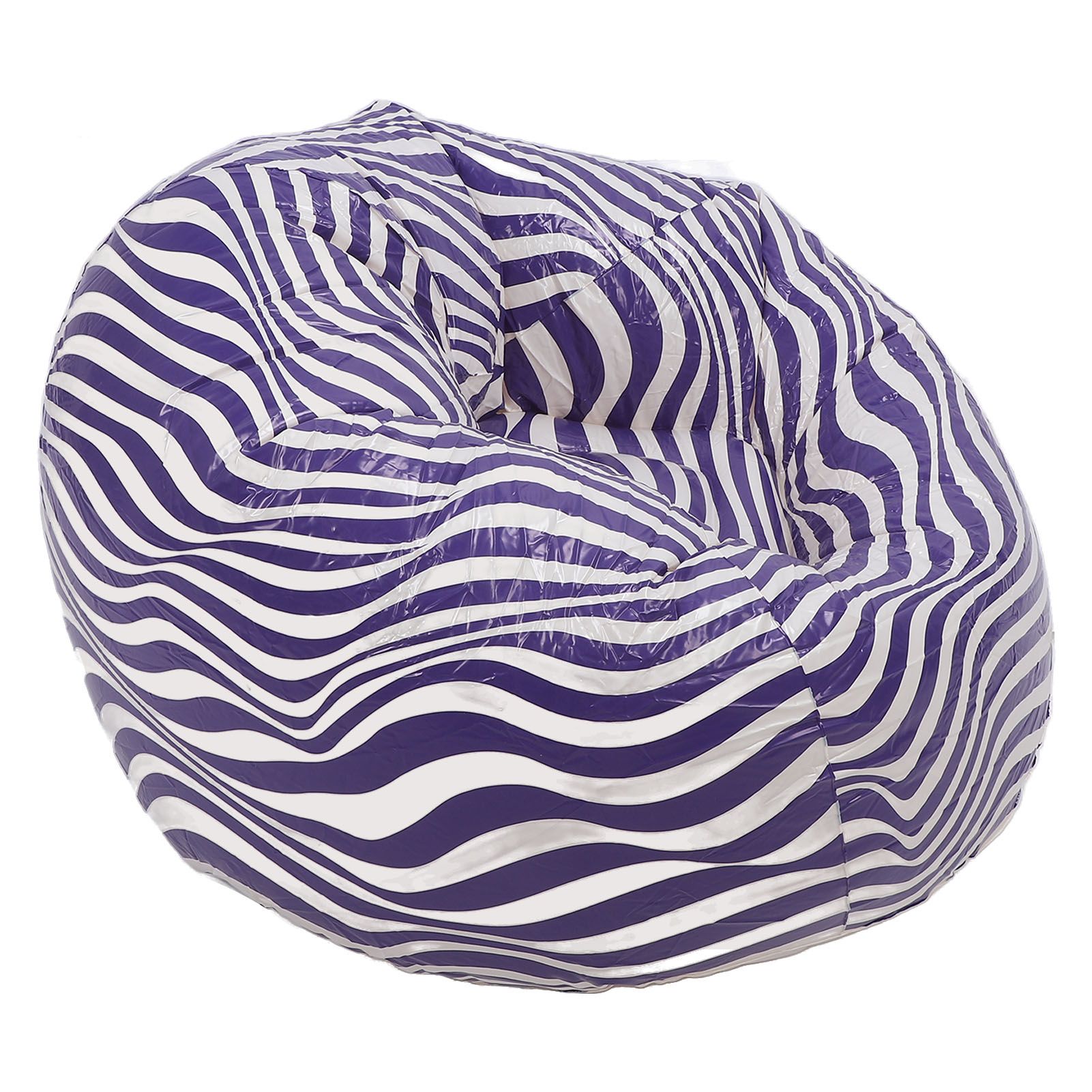 Inflatable Chair PVC Wave Strip Pattern Ergonomic Desig Minimalism Inflatable view 11