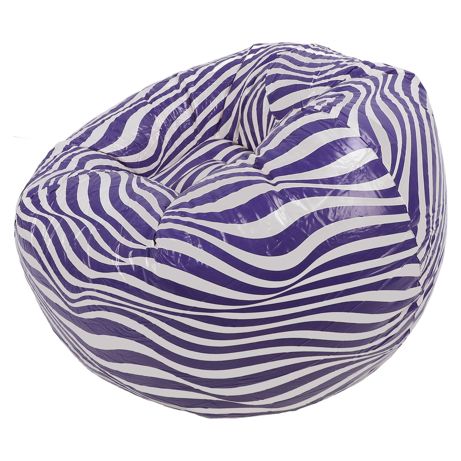 Inflatable Chair PVC Wave Strip Pattern Ergonomic Desig Minimalism Inflatable view 12