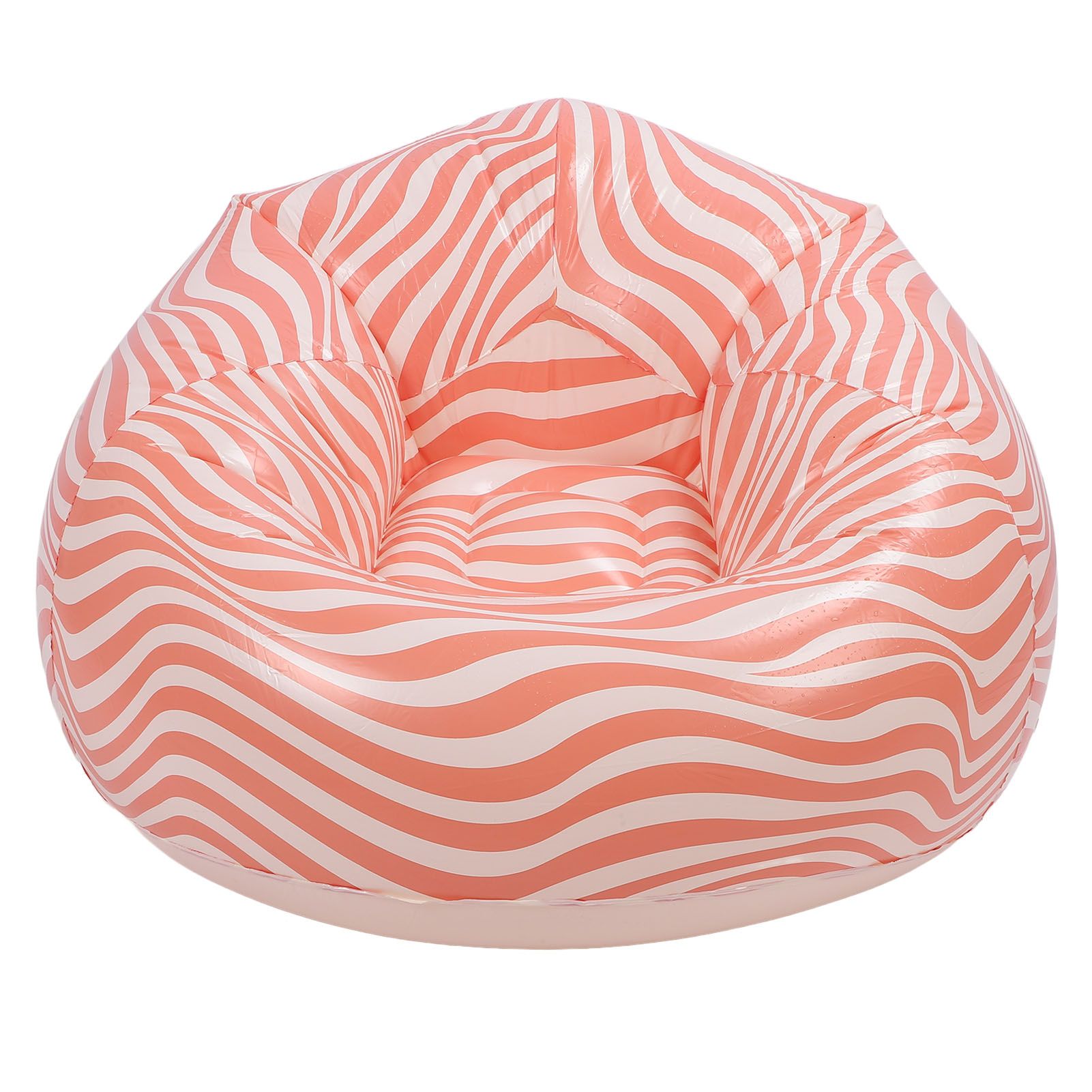 Inflatable Chair PVC Wave Strip Pattern Ergonomic Desig Minimalism Inflatable