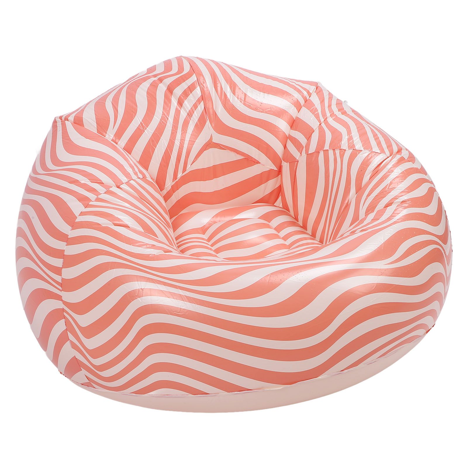 Inflatable Chair PVC Wave Strip Pattern Ergonomic Desig Minimalism Inflatable view 4