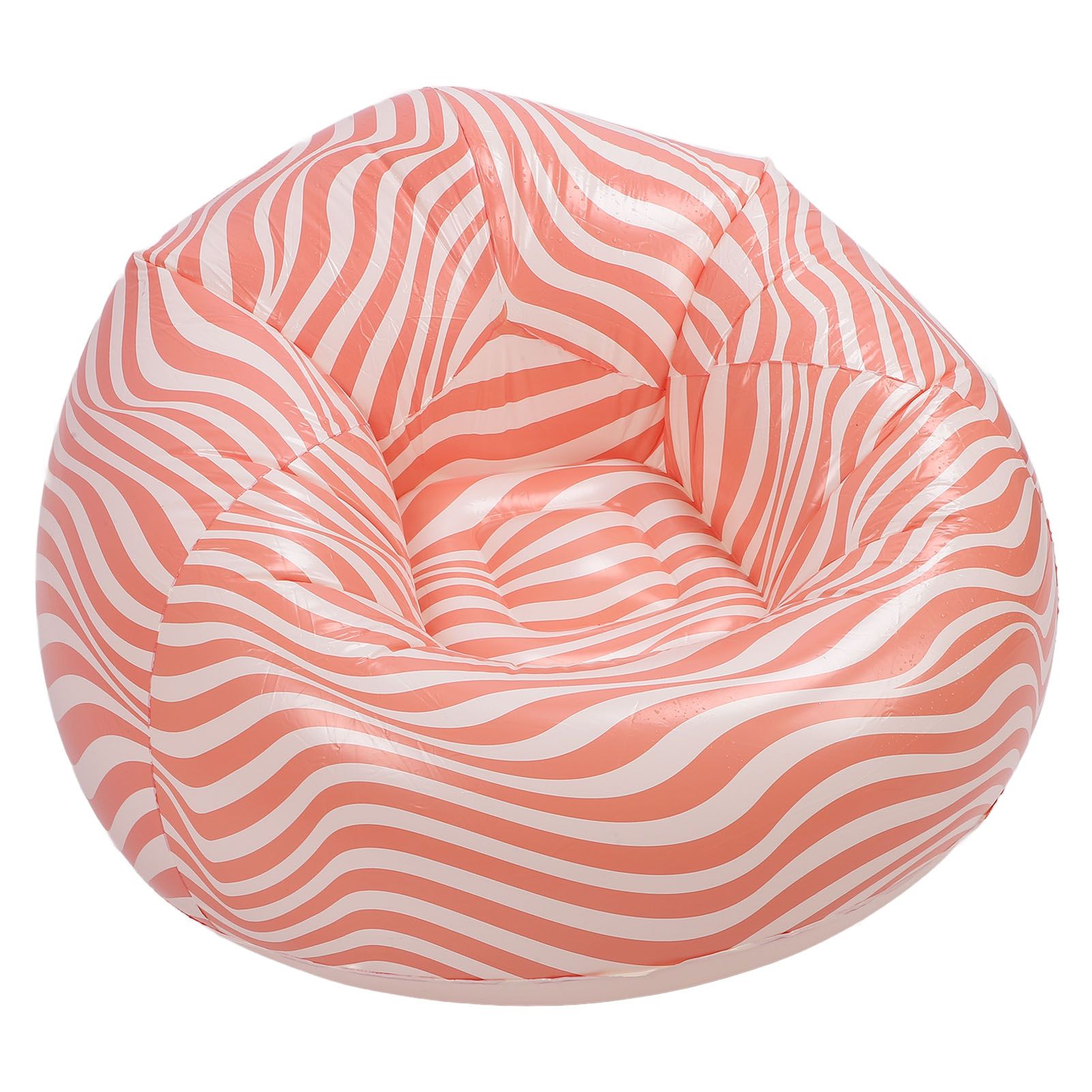Inflatable Chair PVC Wave Strip Pattern Ergonomic Desig Minimalism Inflatable view 6