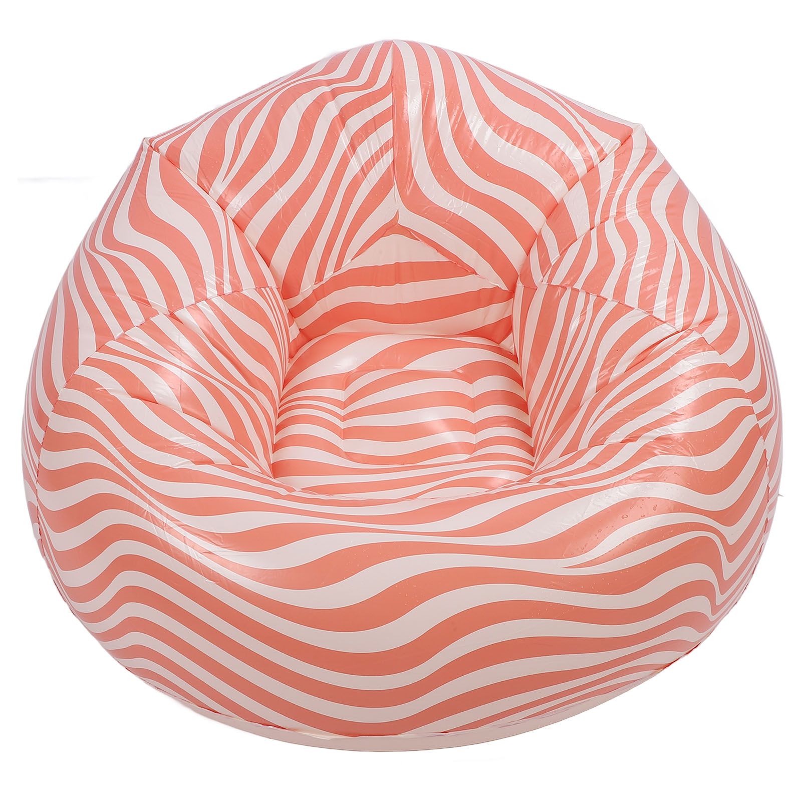 Inflatable Chair PVC Wave Strip Pattern Ergonomic Desig Minimalism Inflatable view 8