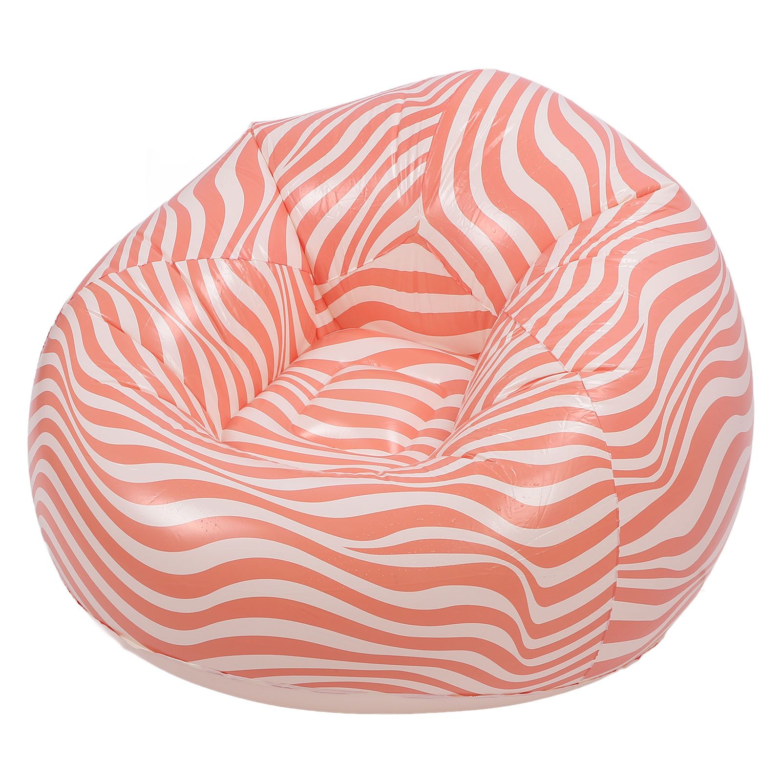 Inflatable Chair PVC Wave Strip Pattern Ergonomic Desig Minimalism Inflatable view 9