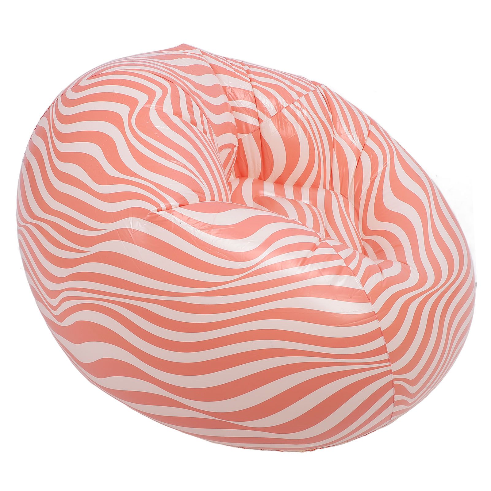 Inflatable Chair PVC Wave Strip Pattern Ergonomic Desig Minimalism Inflatable view 11