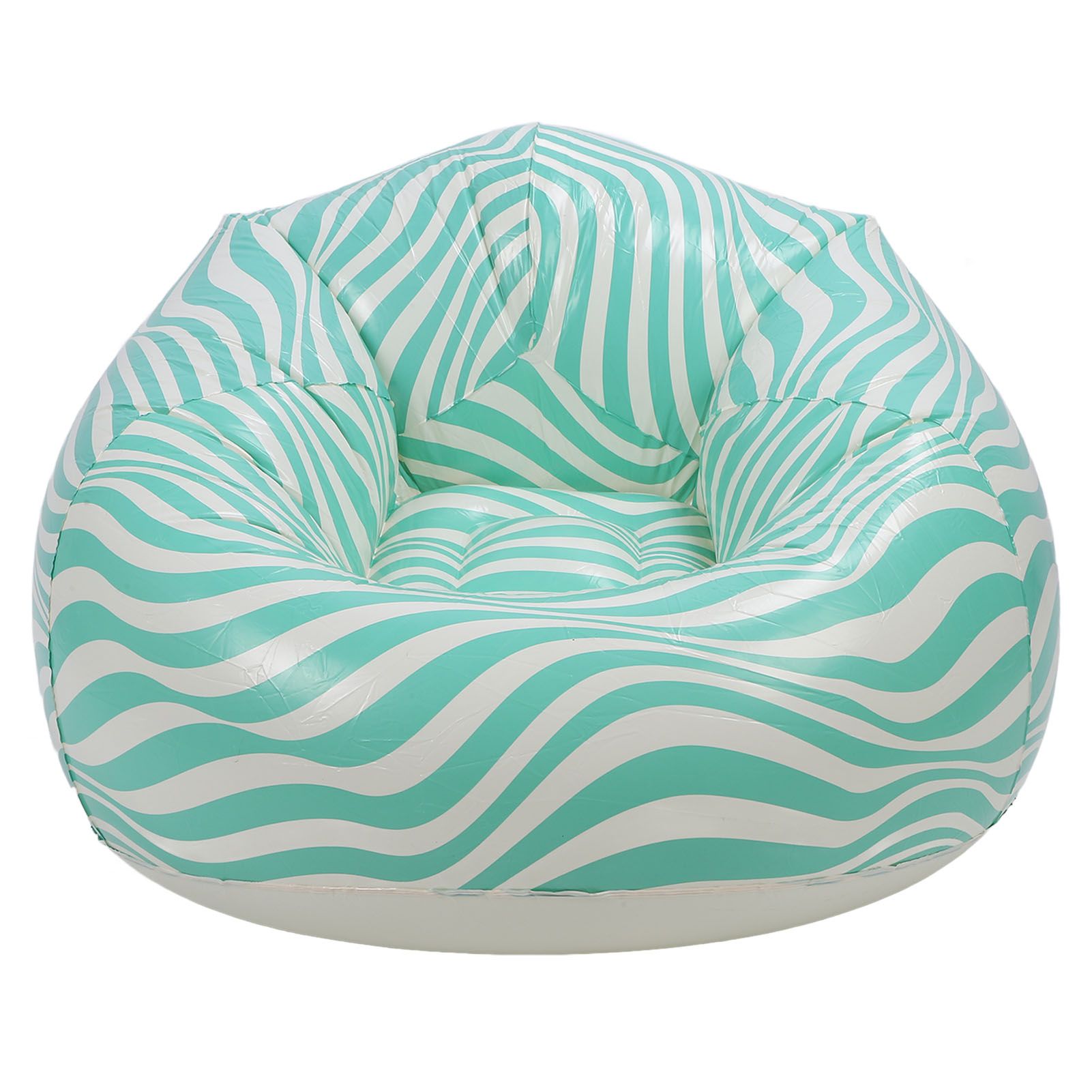Inflatable Chair PVC Wave Strip Pattern Ergonomic Desig Minimalism Inflatable