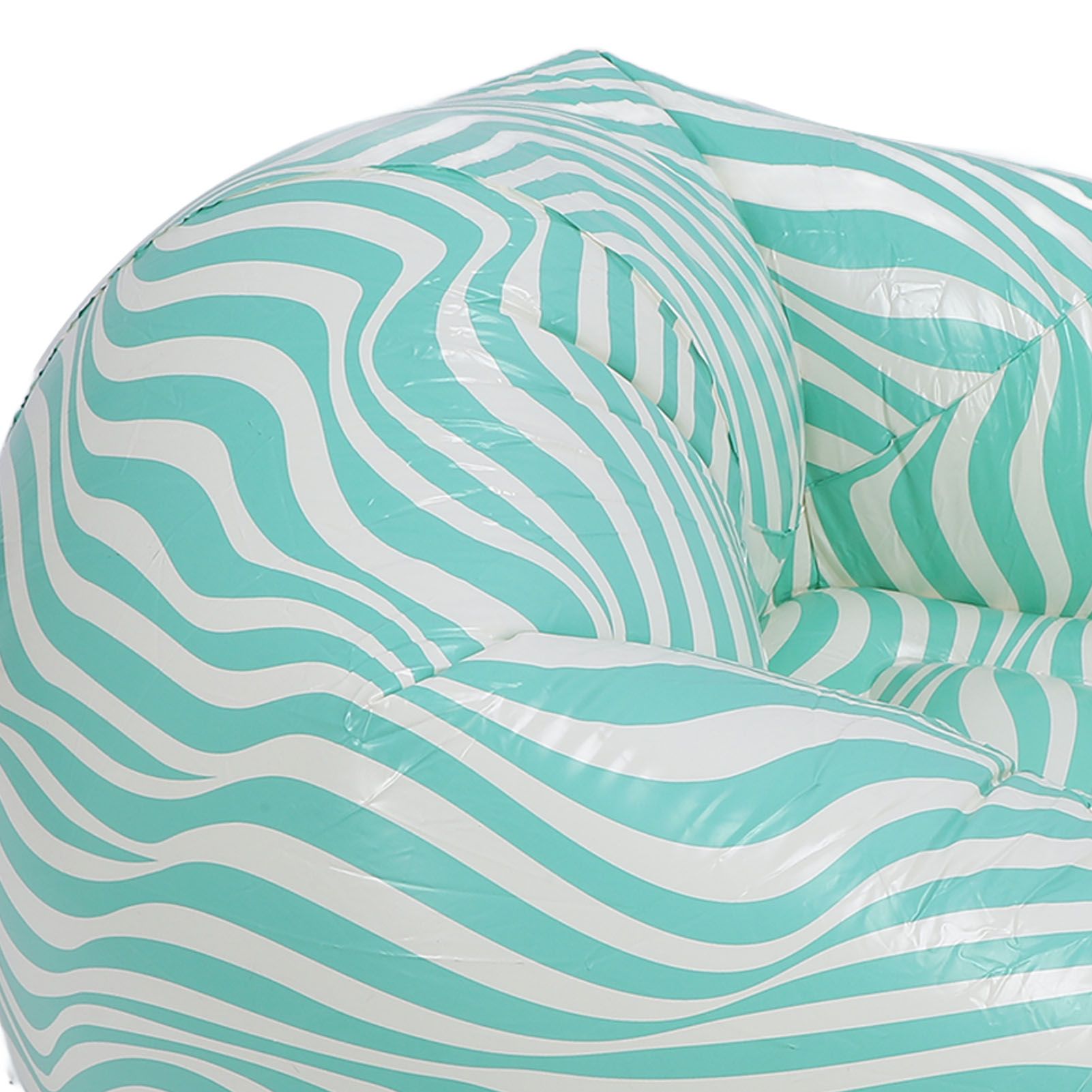 Inflatable Chair PVC Wave Strip Pattern Ergonomic Desig Minimalism Inflatable view 2