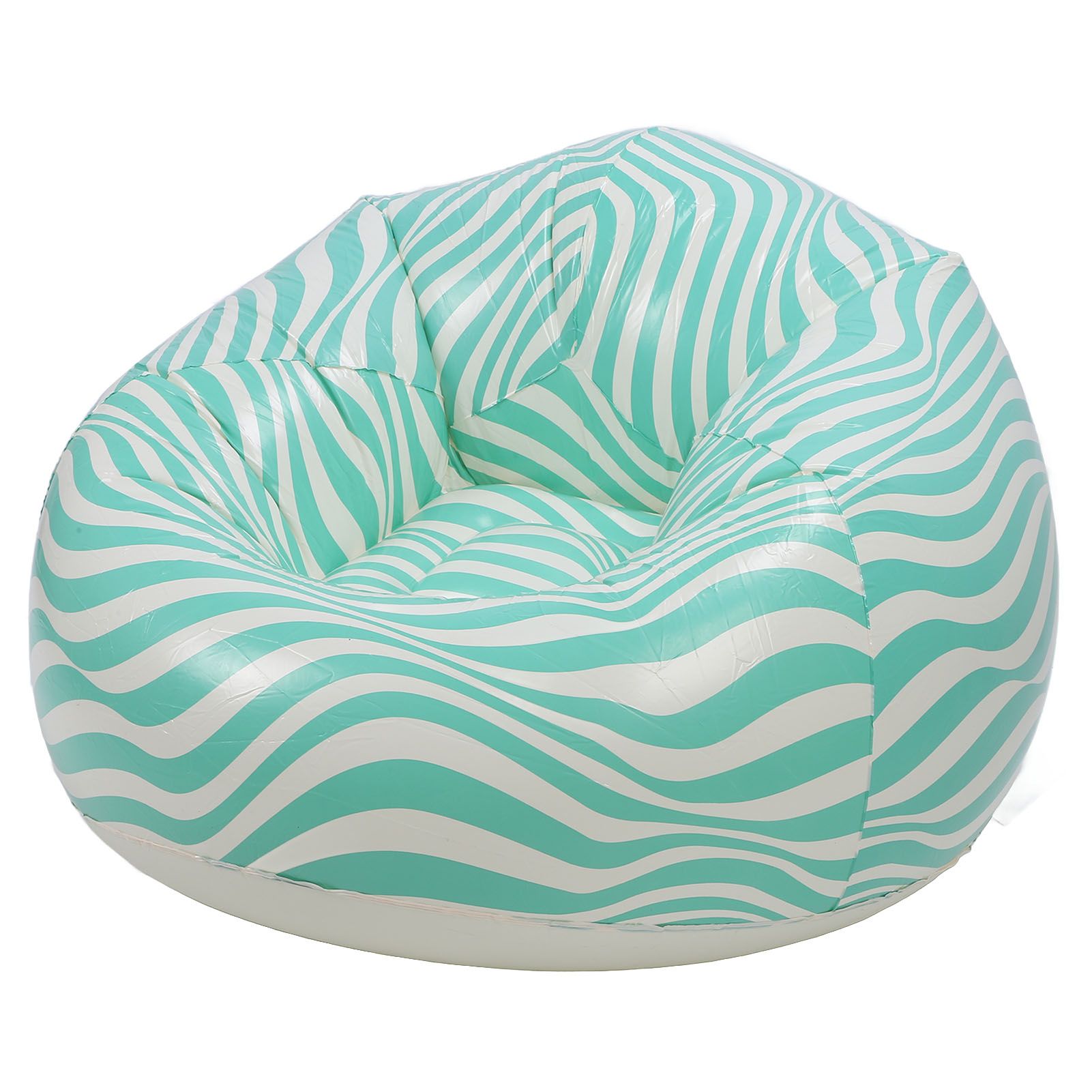 Inflatable Chair PVC Wave Strip Pattern Ergonomic Desig Minimalism Inflatable view 6