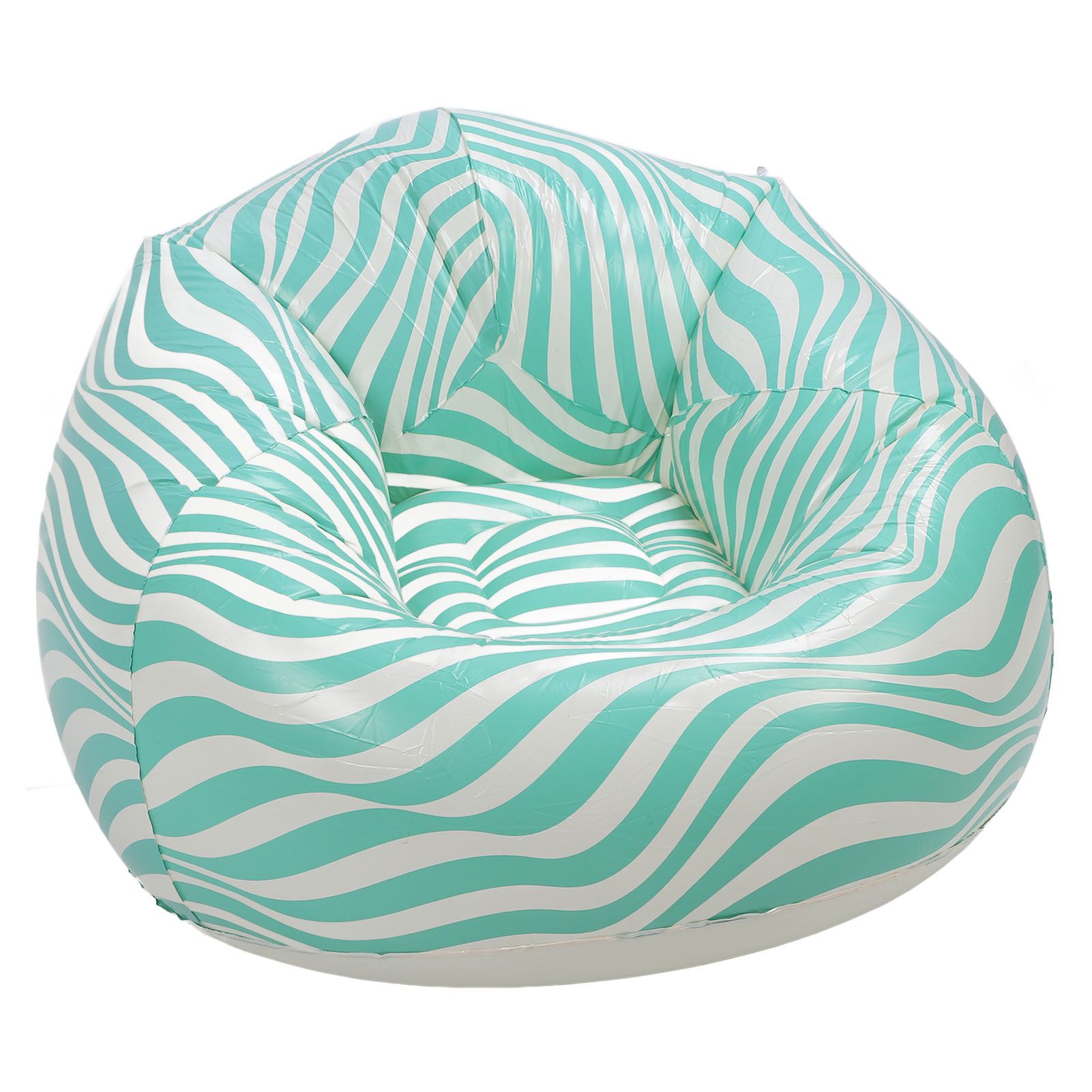 Inflatable Chair PVC Wave Strip Pattern Ergonomic Desig Minimalism Inflatable view 8