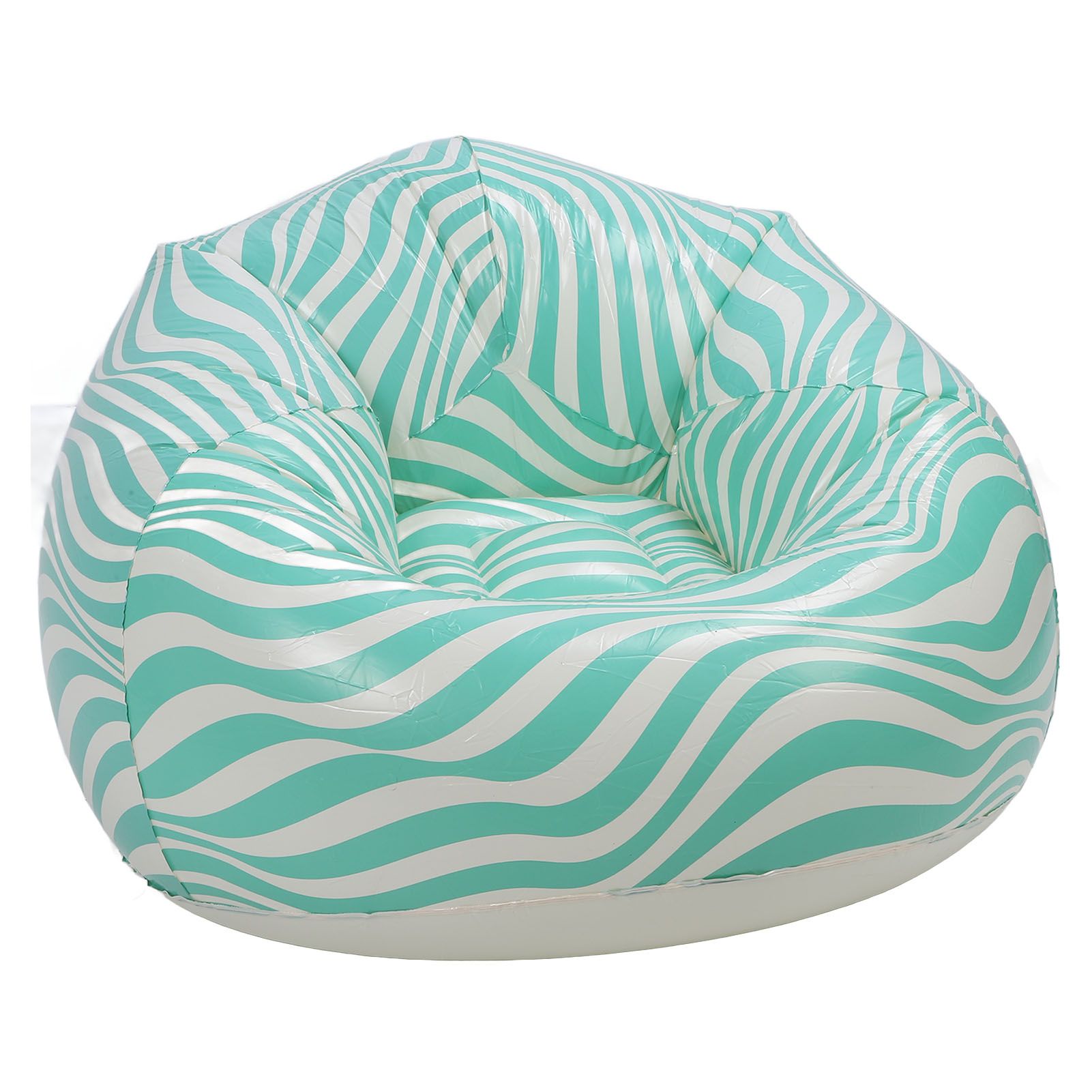 Inflatable Chair PVC Wave Strip Pattern Ergonomic Desig Minimalism Inflatable view 9