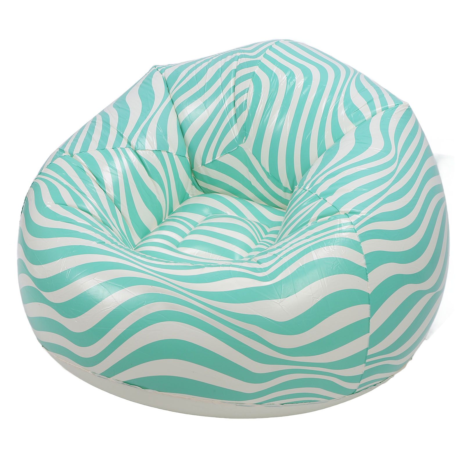 Inflatable Chair PVC Wave Strip Pattern Ergonomic Desig Minimalism Inflatable view 10