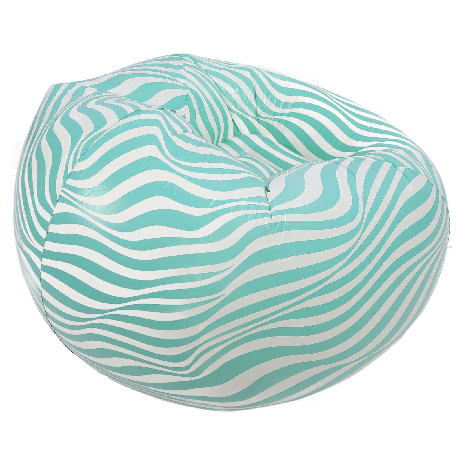 Inflatable Chair PVC Wave Strip Pattern Ergonomic Desig Minimalism Inflatable view 12