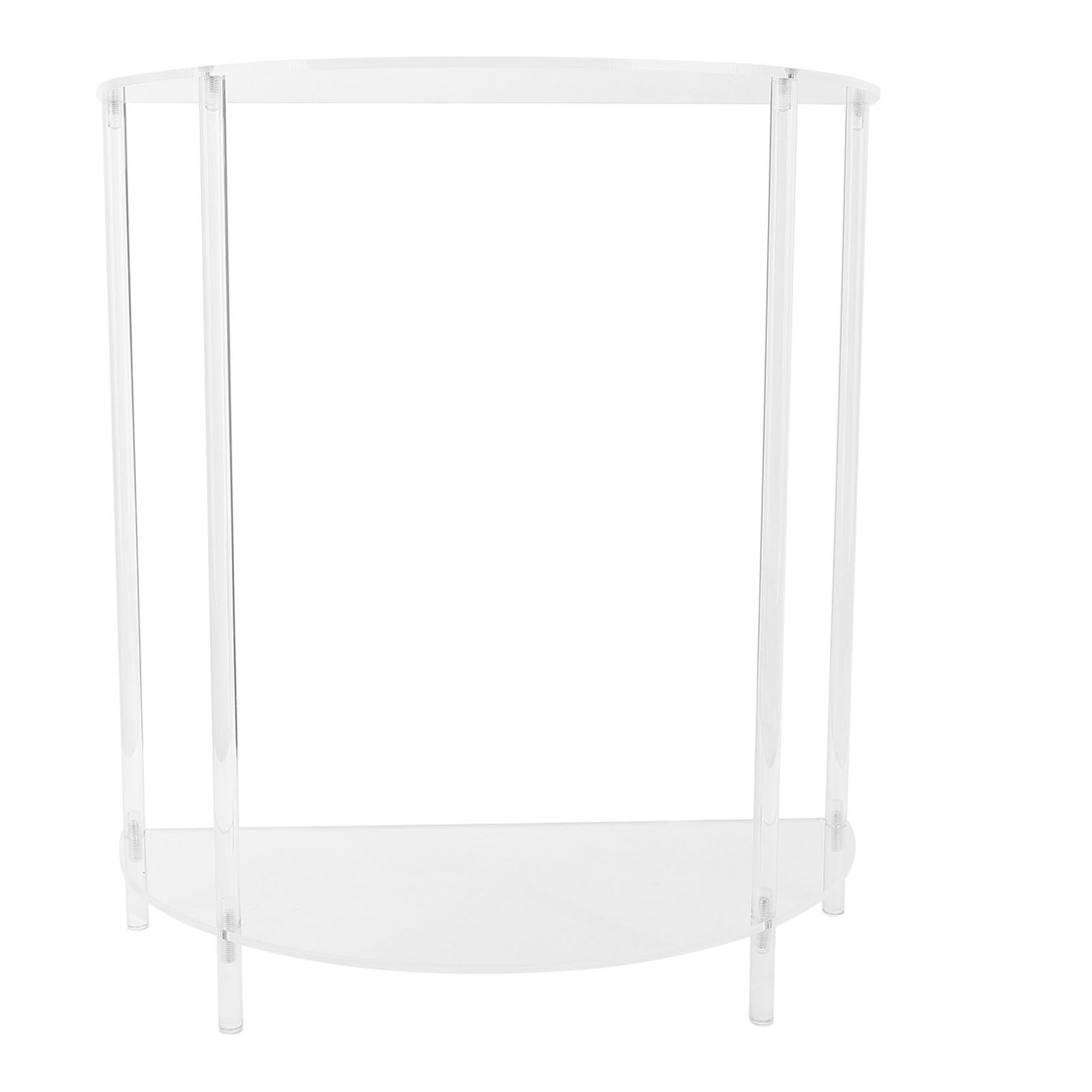 Acrylic Side Table Semiellipse 2 Tier Small Nightstand for Living Room Bedroom view 2