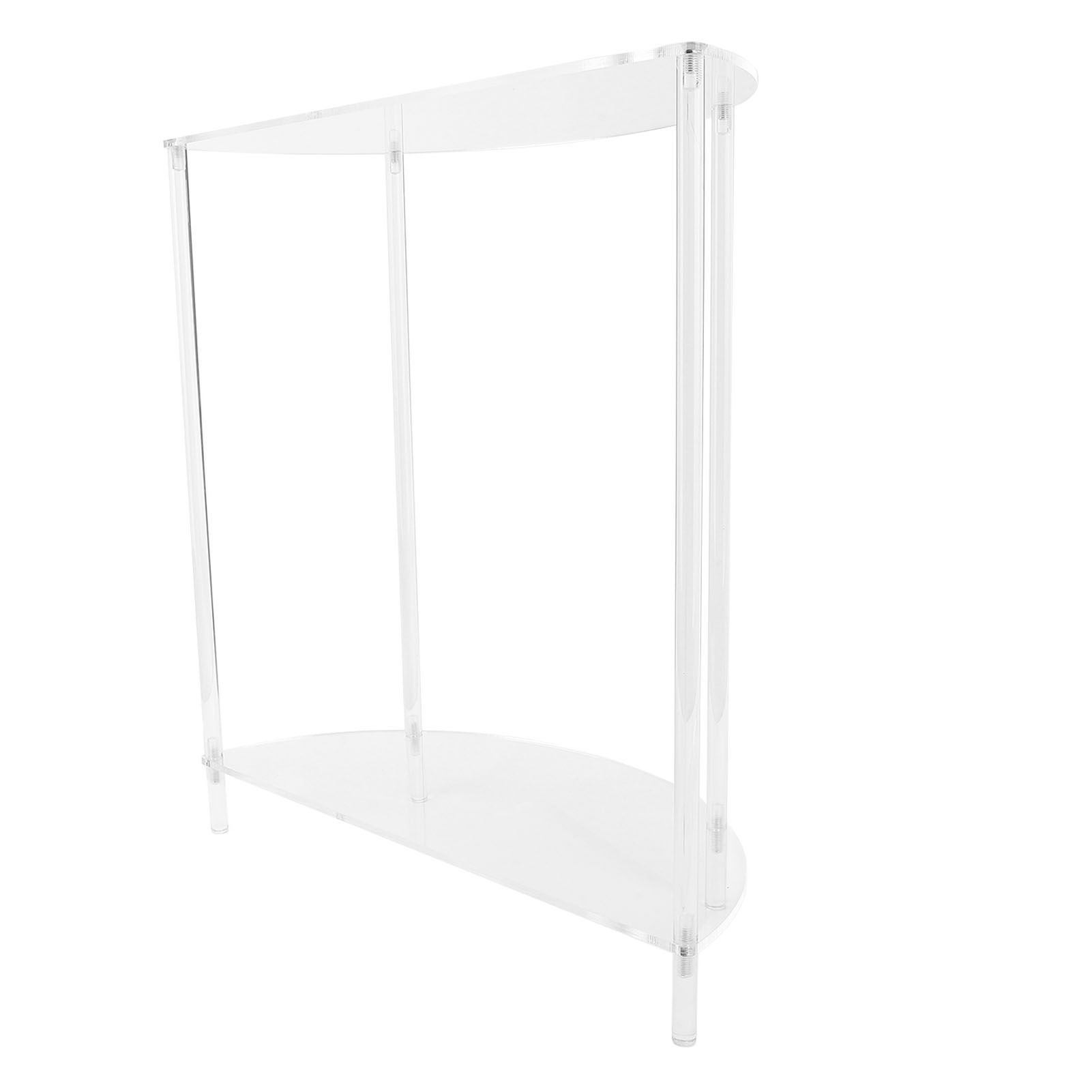 Acrylic Side Table Semiellipse 2 Tier Small Nightstand for Living Room Bedroom view 4