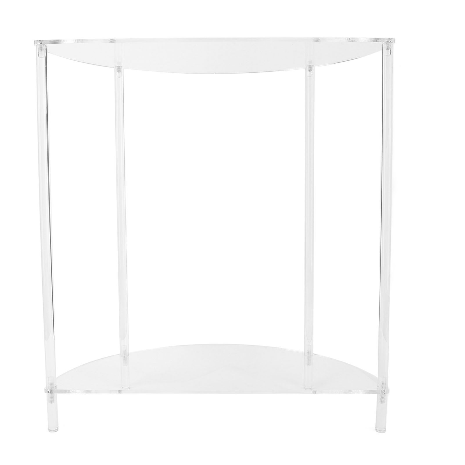 Acrylic Side Table Semiellipse 2 Tier Small Nightstand for Living Room Bedroom view 5