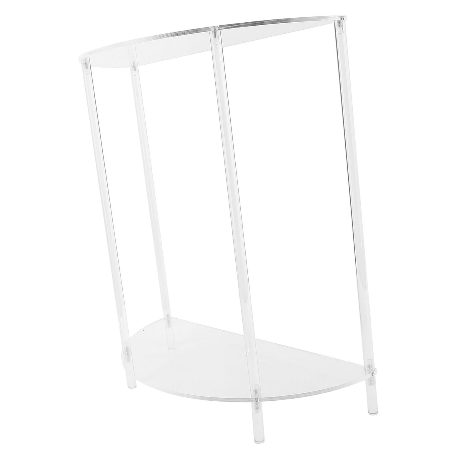 Acrylic Side Table Semiellipse 2 Tier Small Nightstand for Living Room Bedroom view 6