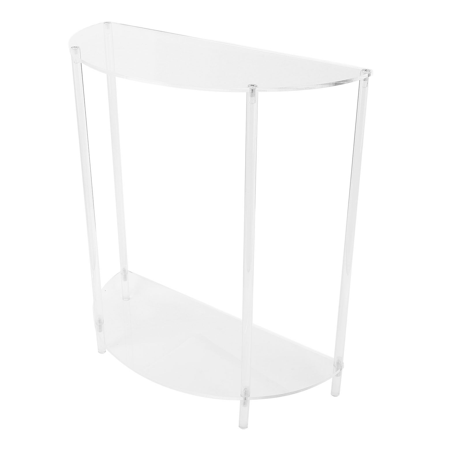 Acrylic Side Table Semiellipse 2 Tier Small Nightstand for Living Room Bedroom view 7