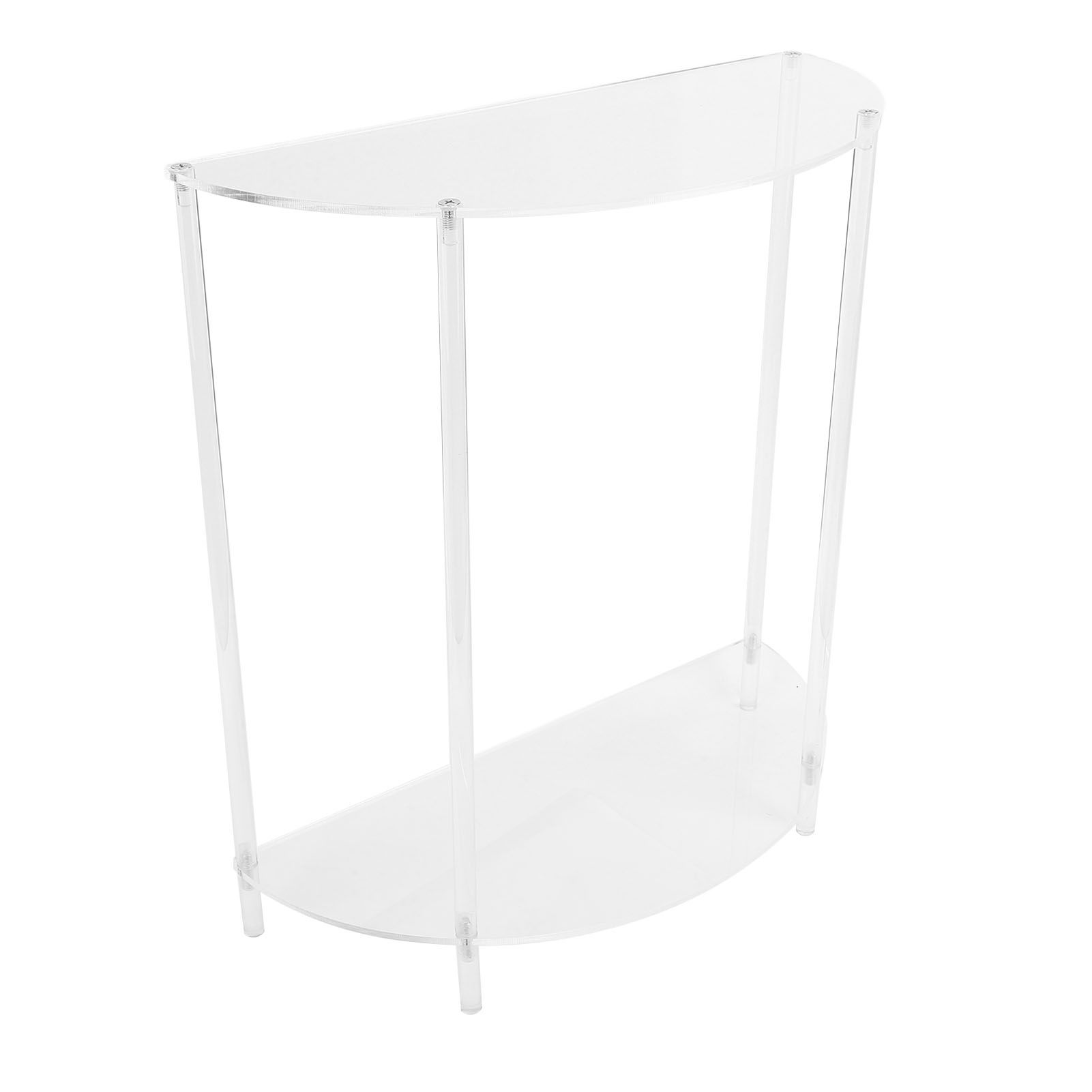 Acrylic Side Table Semiellipse 2 Tier Small Nightstand for Living Room Bedroom view 8
