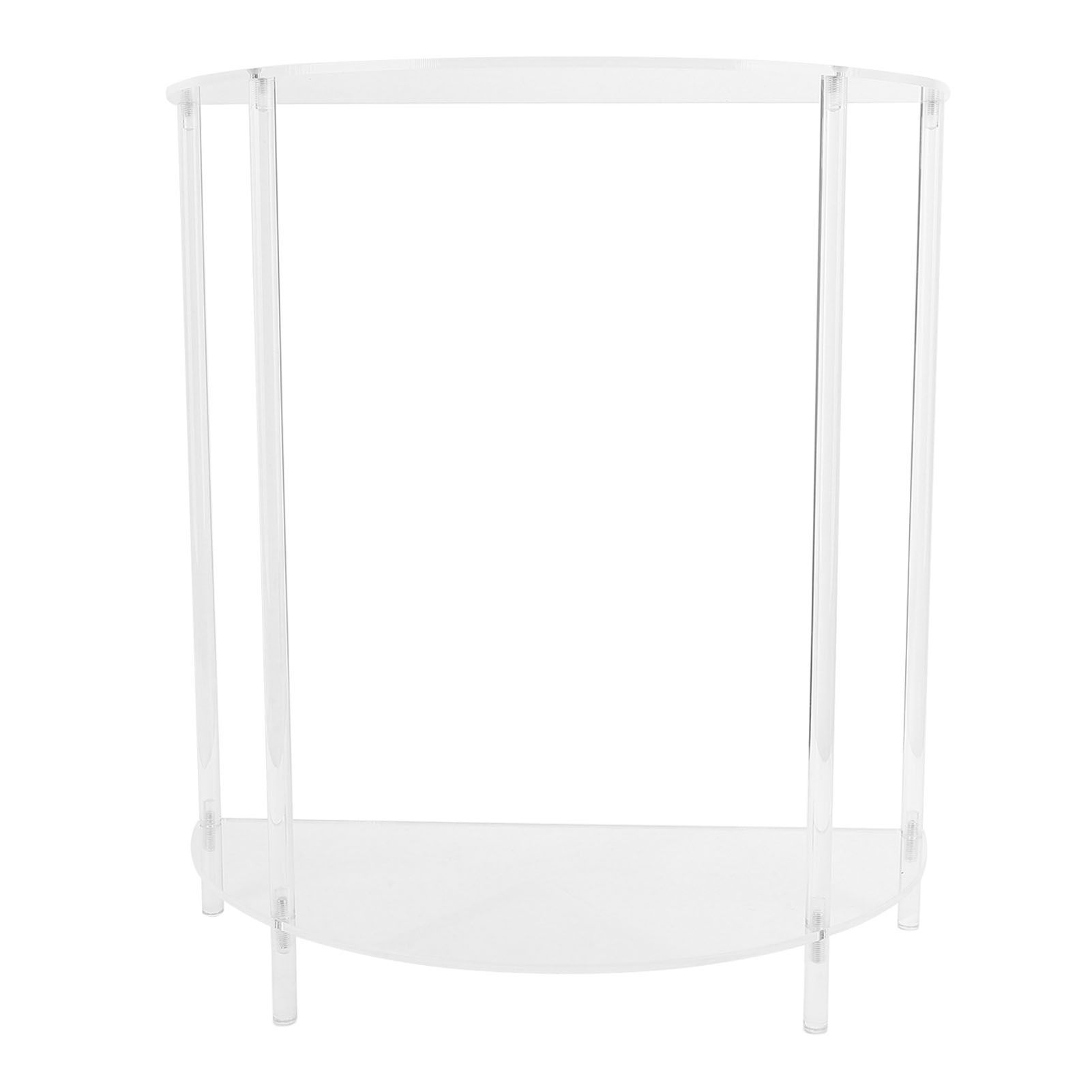 Acrylic Side Table Semiellipse 2 Tier Small Nightstand for Living Room Bedroom view 9