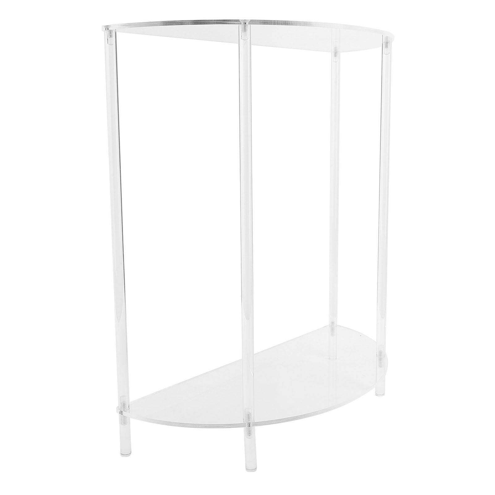 Acrylic Side Table Semiellipse 2 Tier Small Nightstand for Living Room Bedroom view 10
