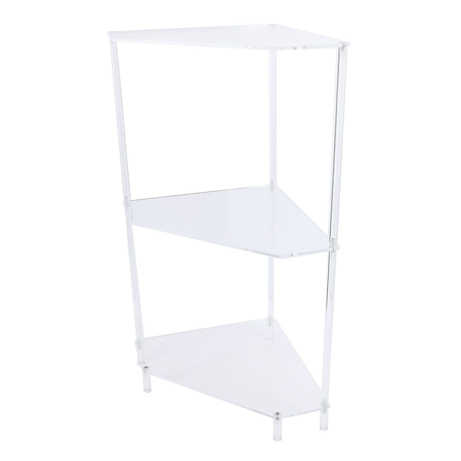 3 Tier Triangular Acrylic Corner Side Table Small Corner Side Table Bathroom — image 1