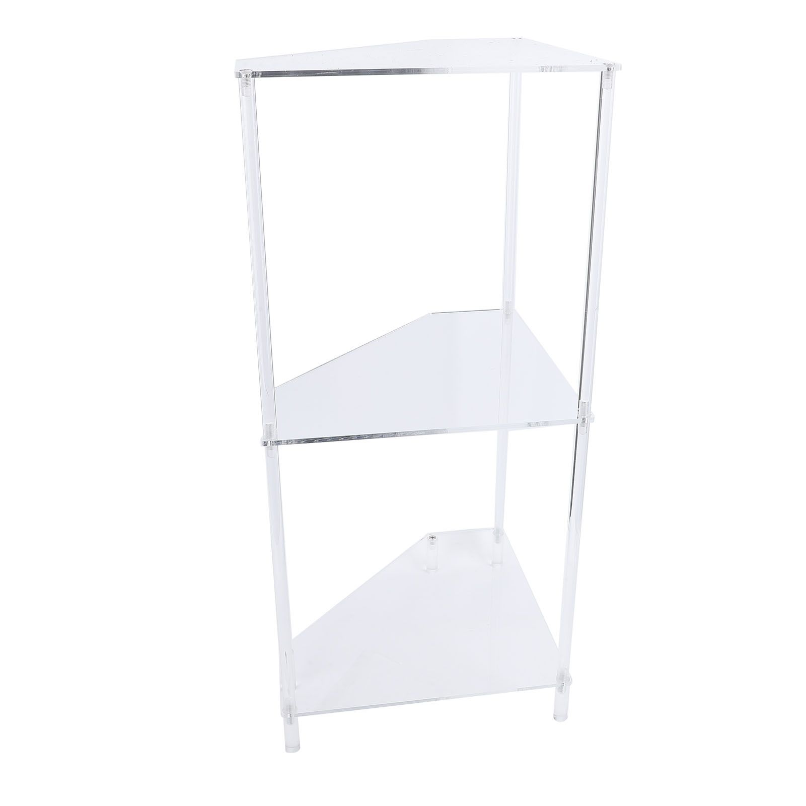 3 Tier Triangular Acrylic Corner Side Table Small Corner Side Table Bathroom view 4