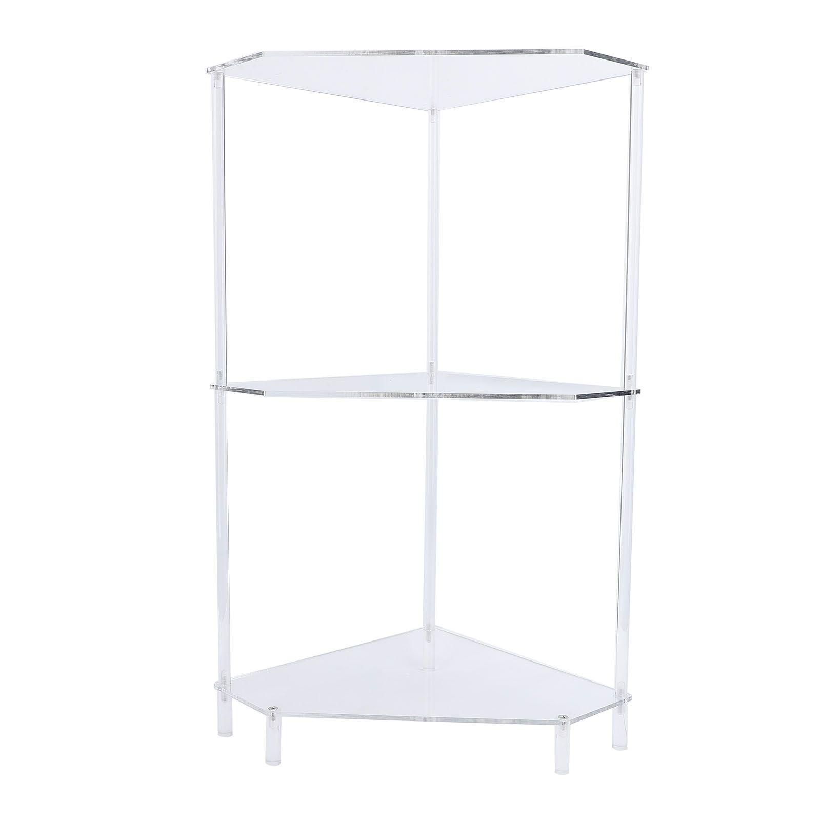 3 Tier Triangular Acrylic Corner Side Table Small Corner Side Table Bathroom view 6