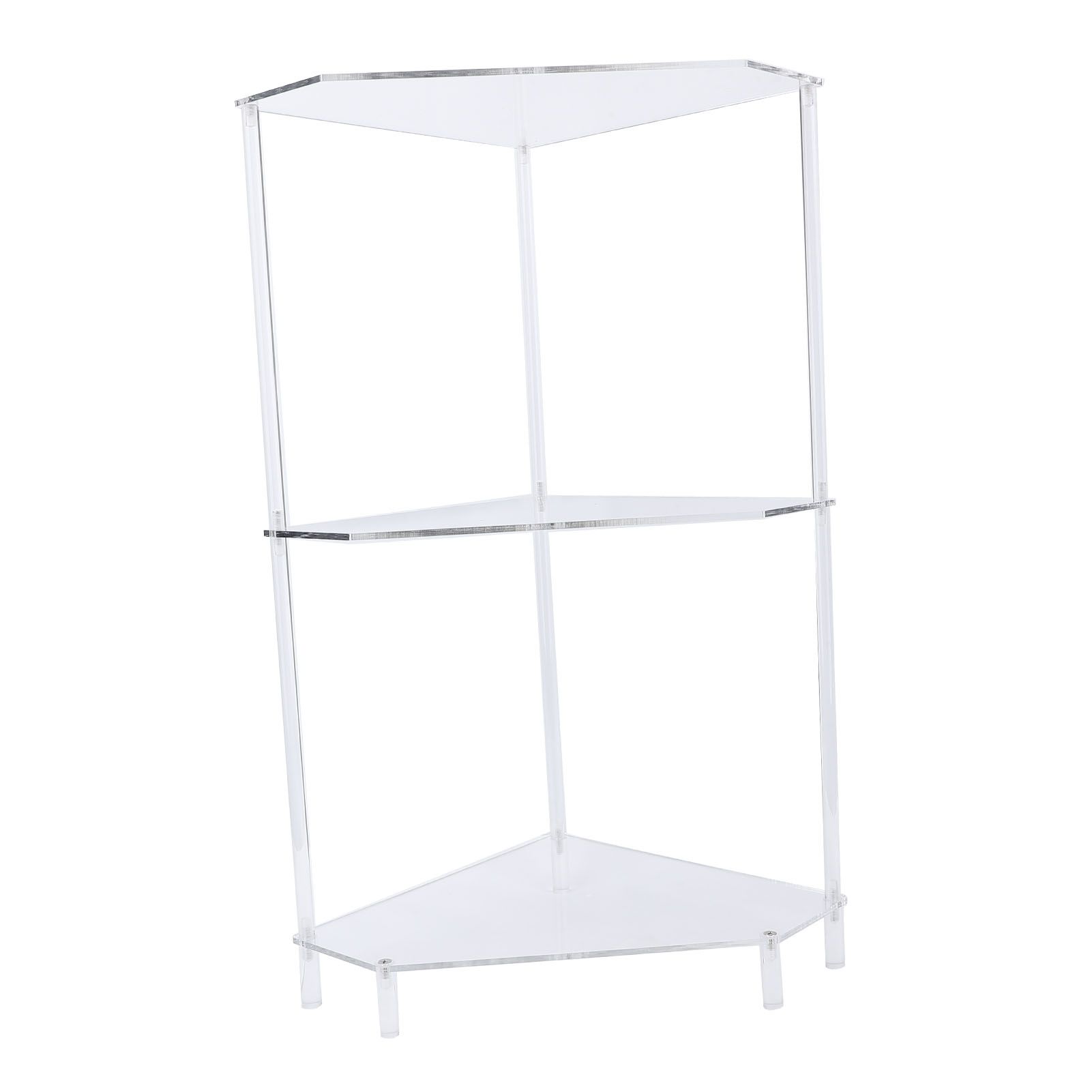 3 Tier Triangular Acrylic Corner Side Table Small Corner Side Table Bathroom view 10