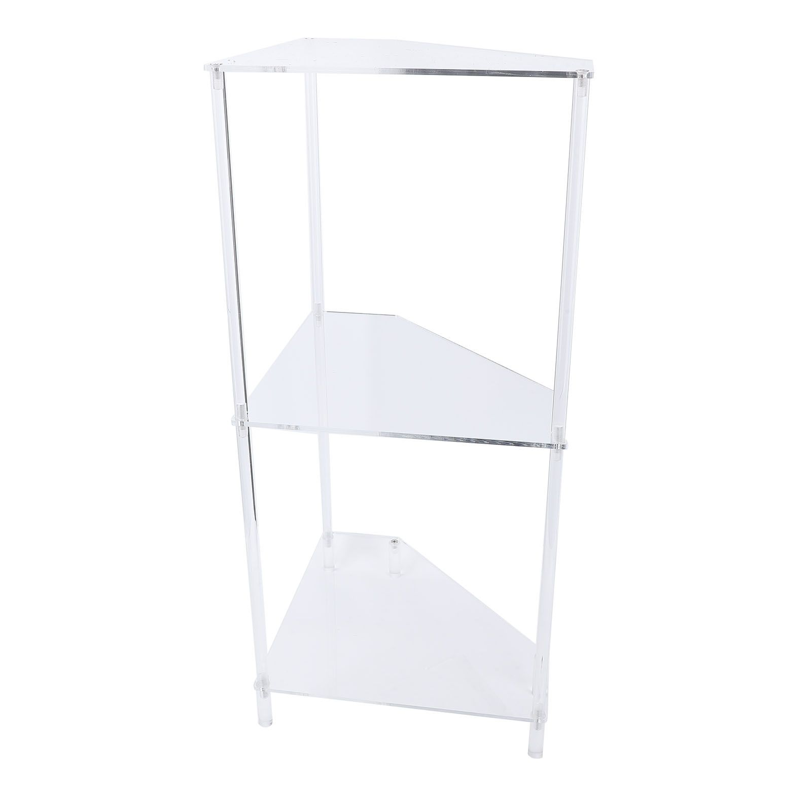 3 Tier Triangular Acrylic Corner Side Table Small Corner Side Table Bathroom view 11