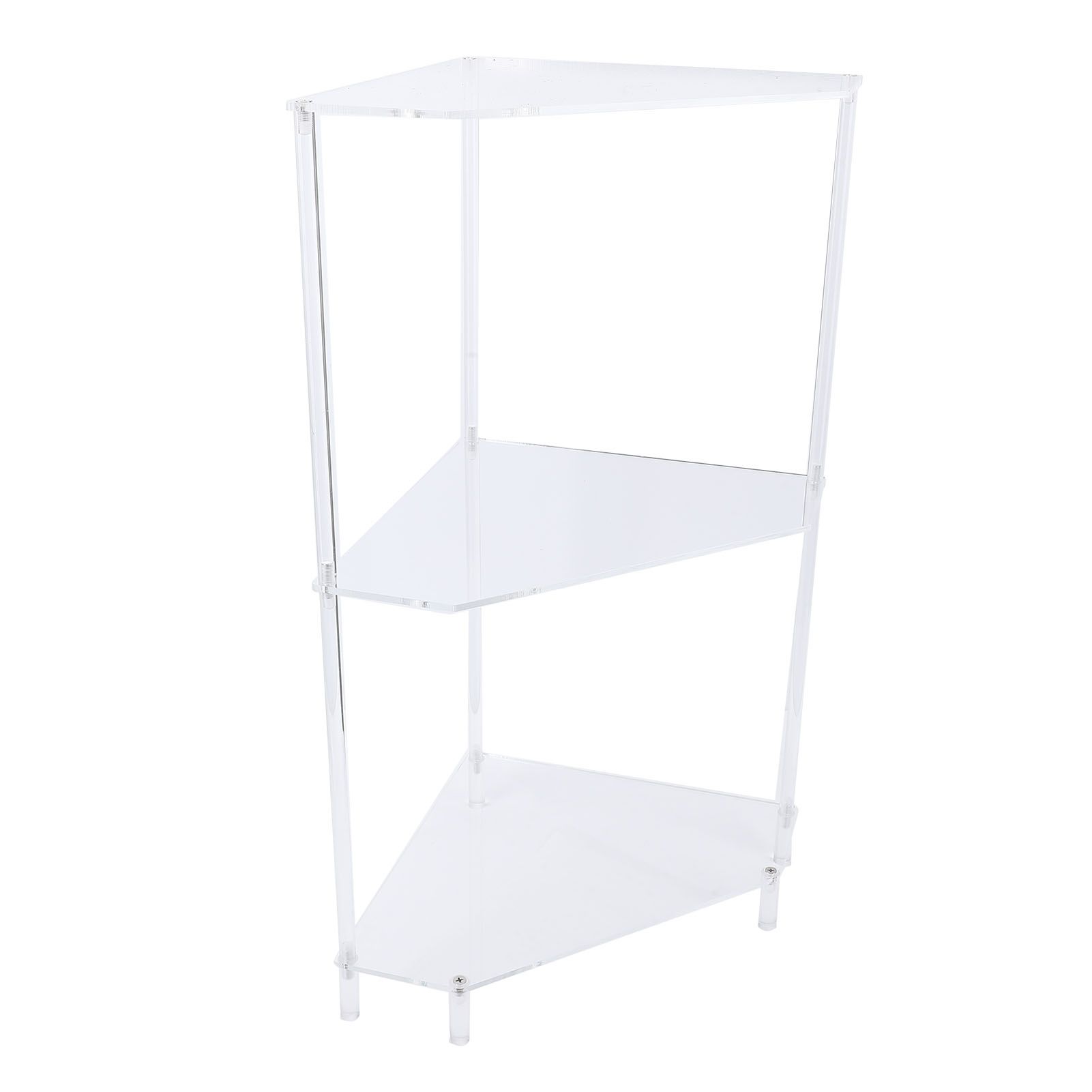 3 Tier Triangular Acrylic Corner Side Table Small Corner Side Table Bathroom view 12