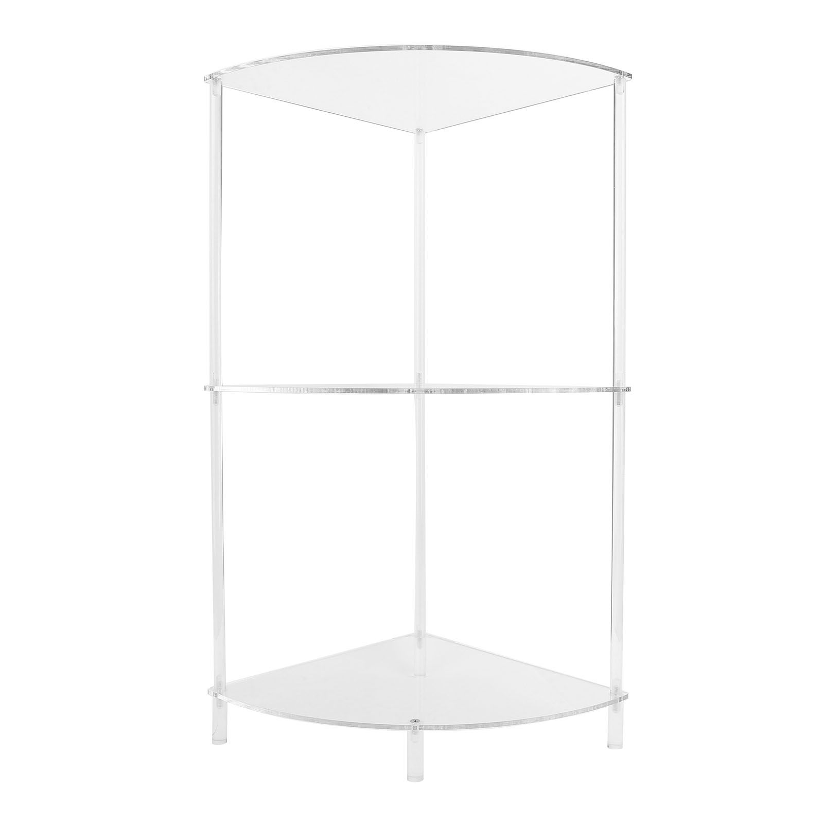 3 Tier Corner Table Multifunctional Acrylic Wall Side Table for Bedroom