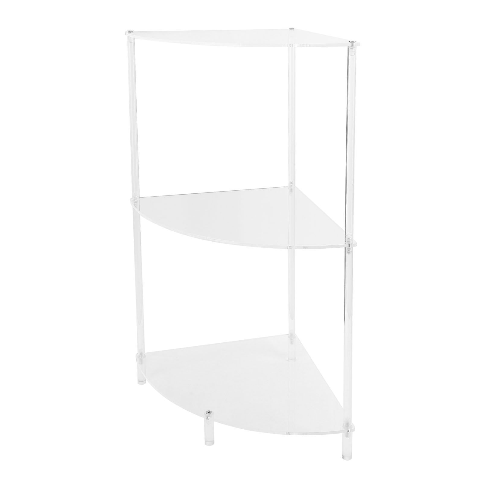 3 Tier Corner Table Multifunctional Acrylic Wall Side Table for Bedroom view 5