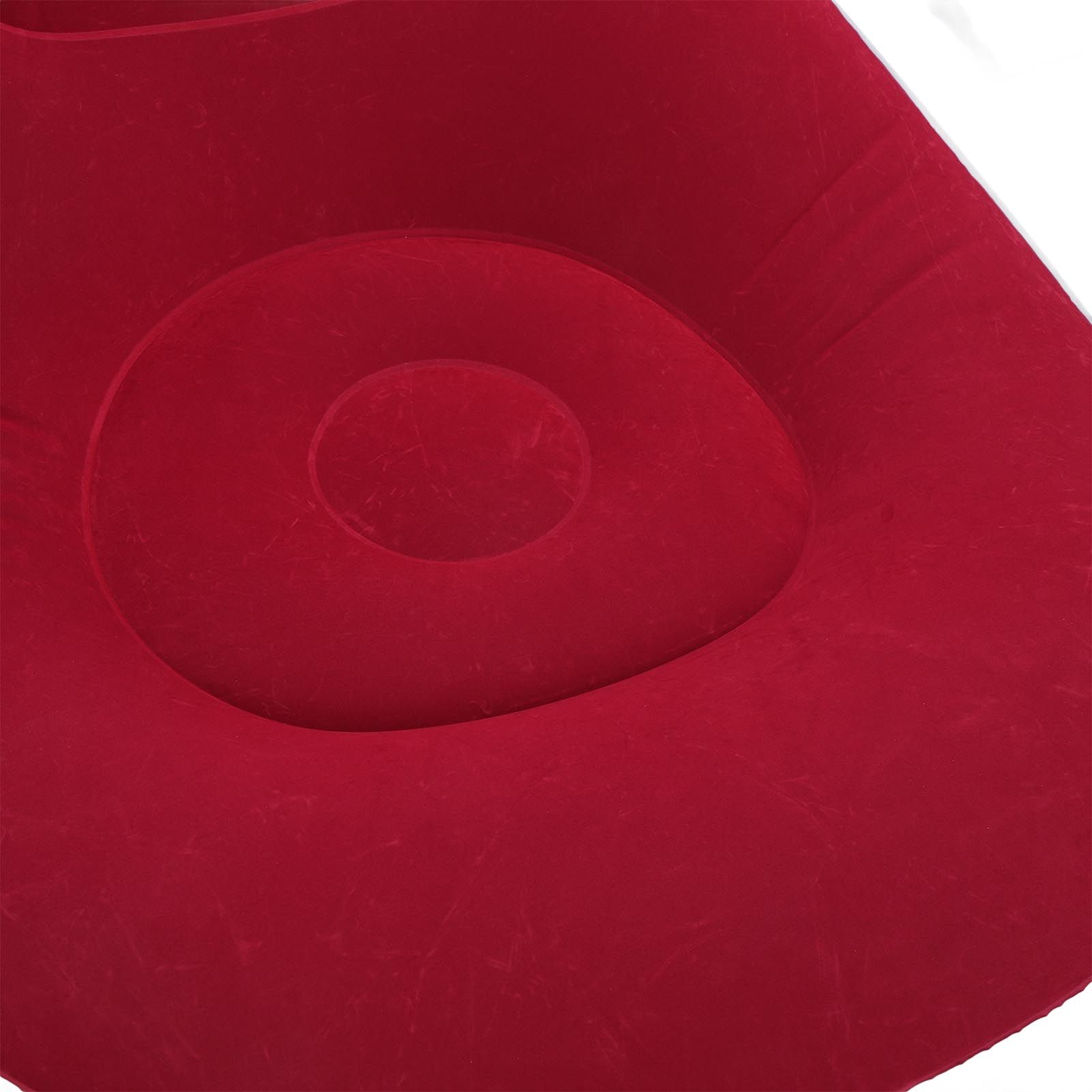 Inflatable Lounge Chair Folding Portable Blow Up Sofa with Footstool for view 2