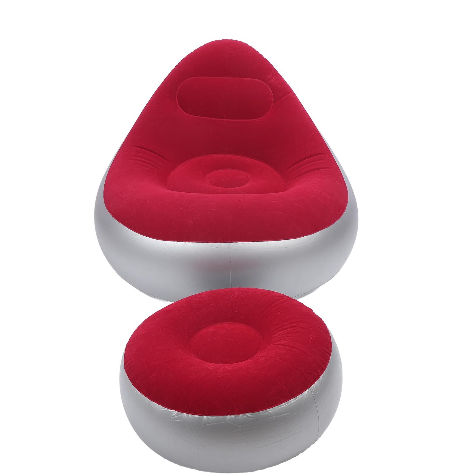 Inflatable Lounge Chair Folding Portable Blow Up Sofa with Footstool for view 8
