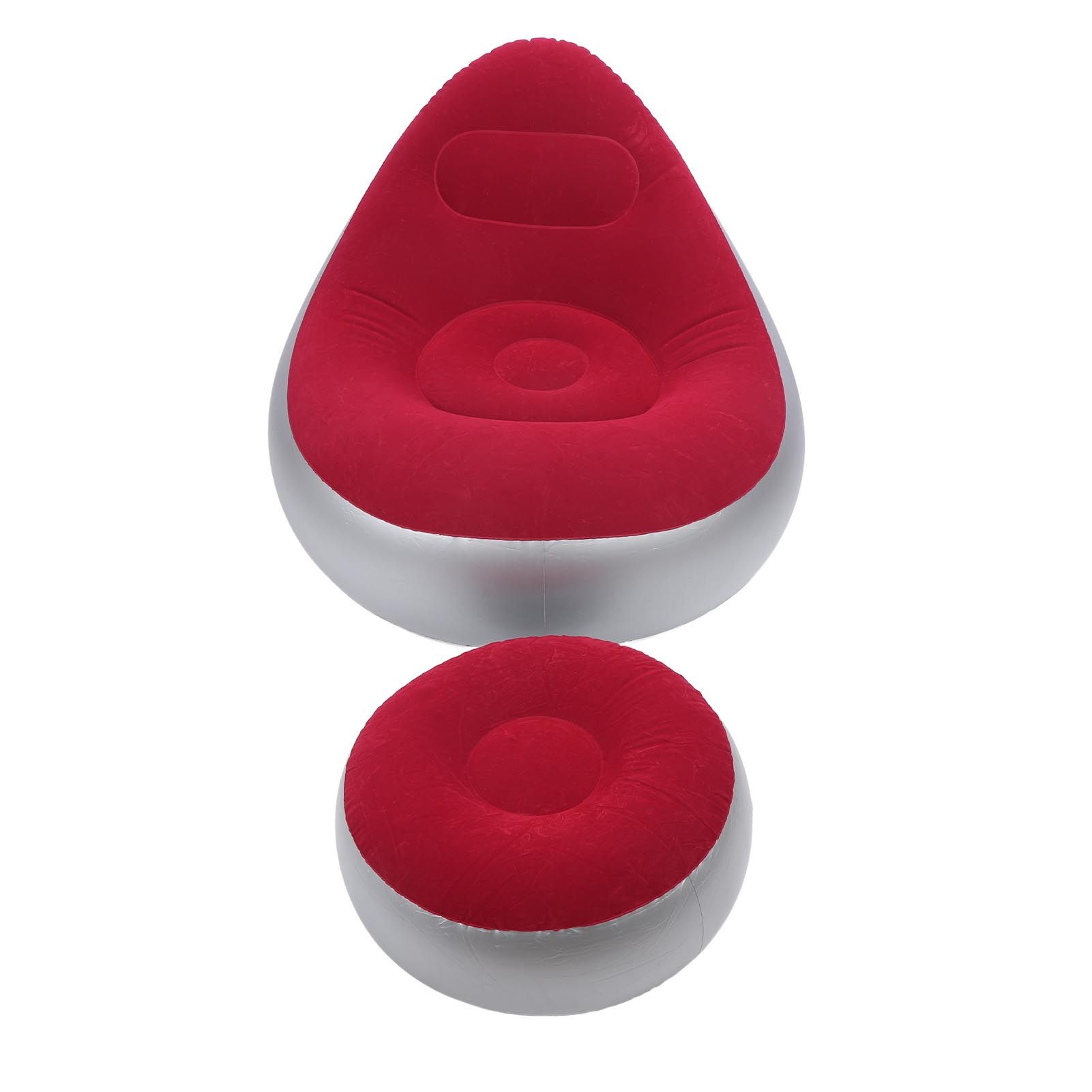 Inflatable Lounge Chair Folding Portable Blow Up Sofa with Footstool for view 10