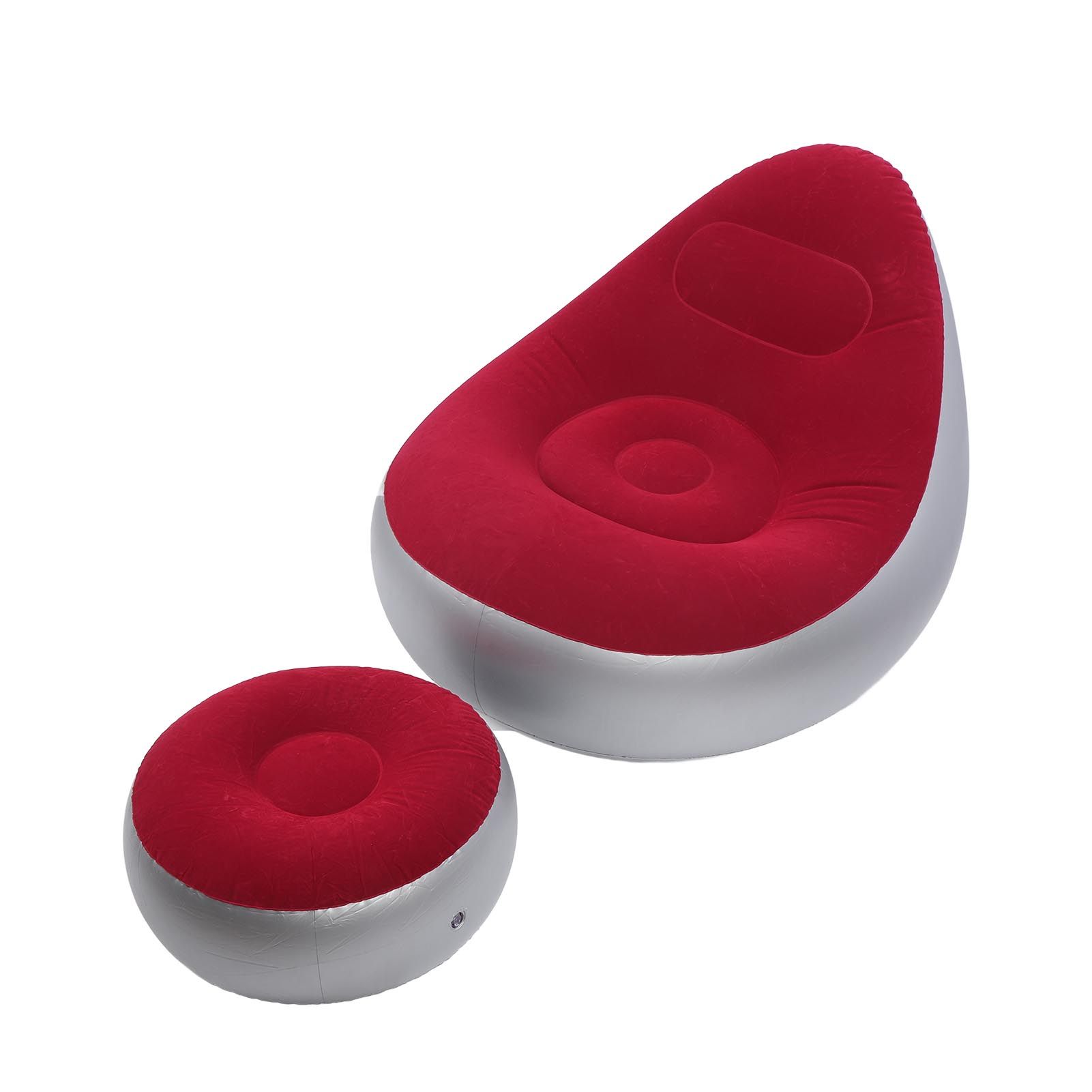 Inflatable Lounge Chair Folding Portable Blow Up Sofa with Footstool for view 12