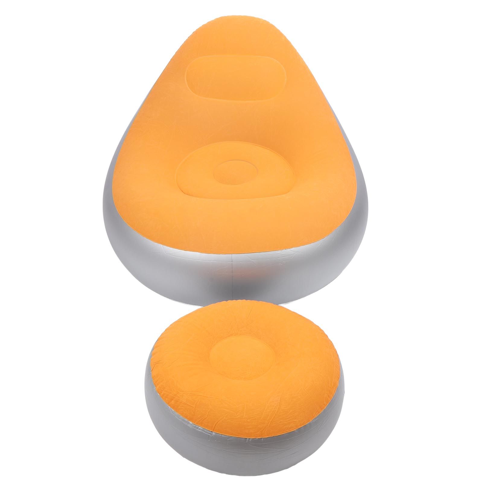 Inflatable Lounge Chair Folding Portable Blow Up Sofa with Footstool for view 3